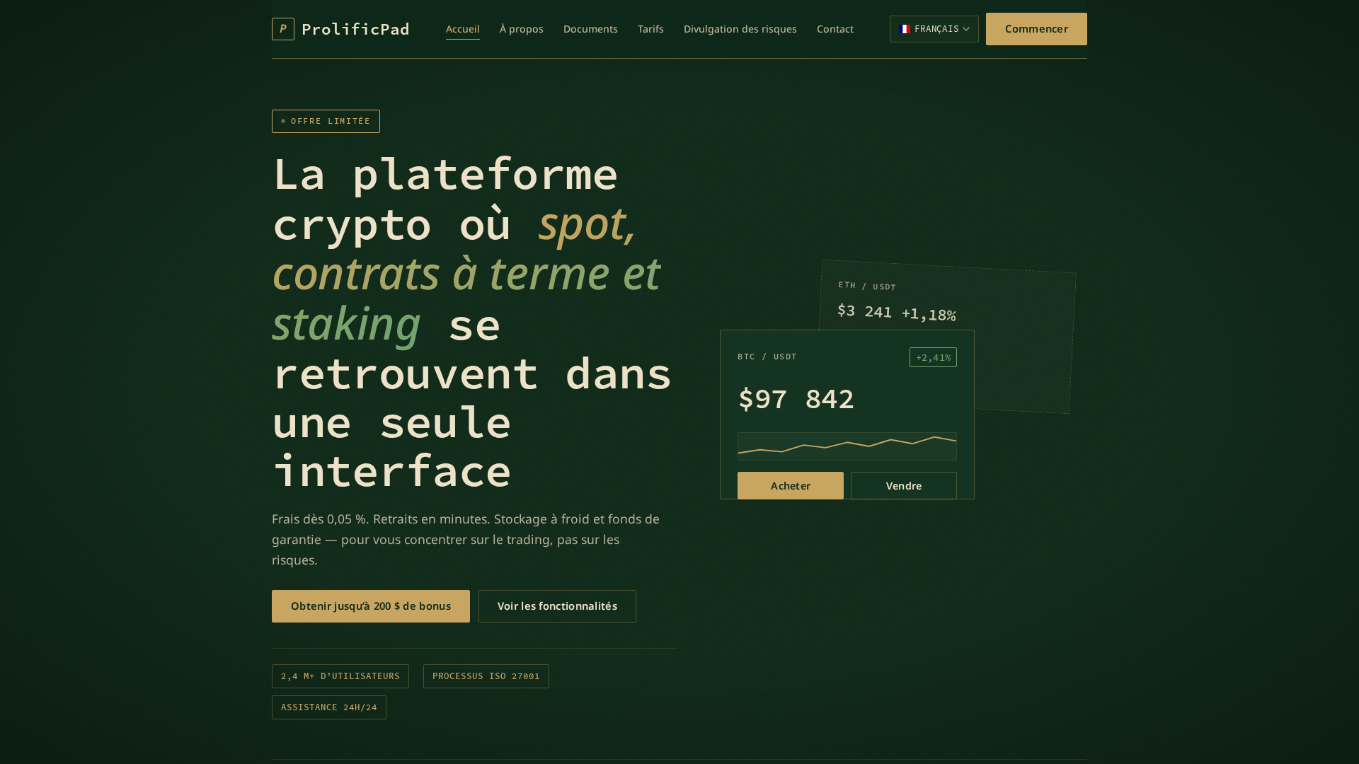 Screenshot of prolificpad.net