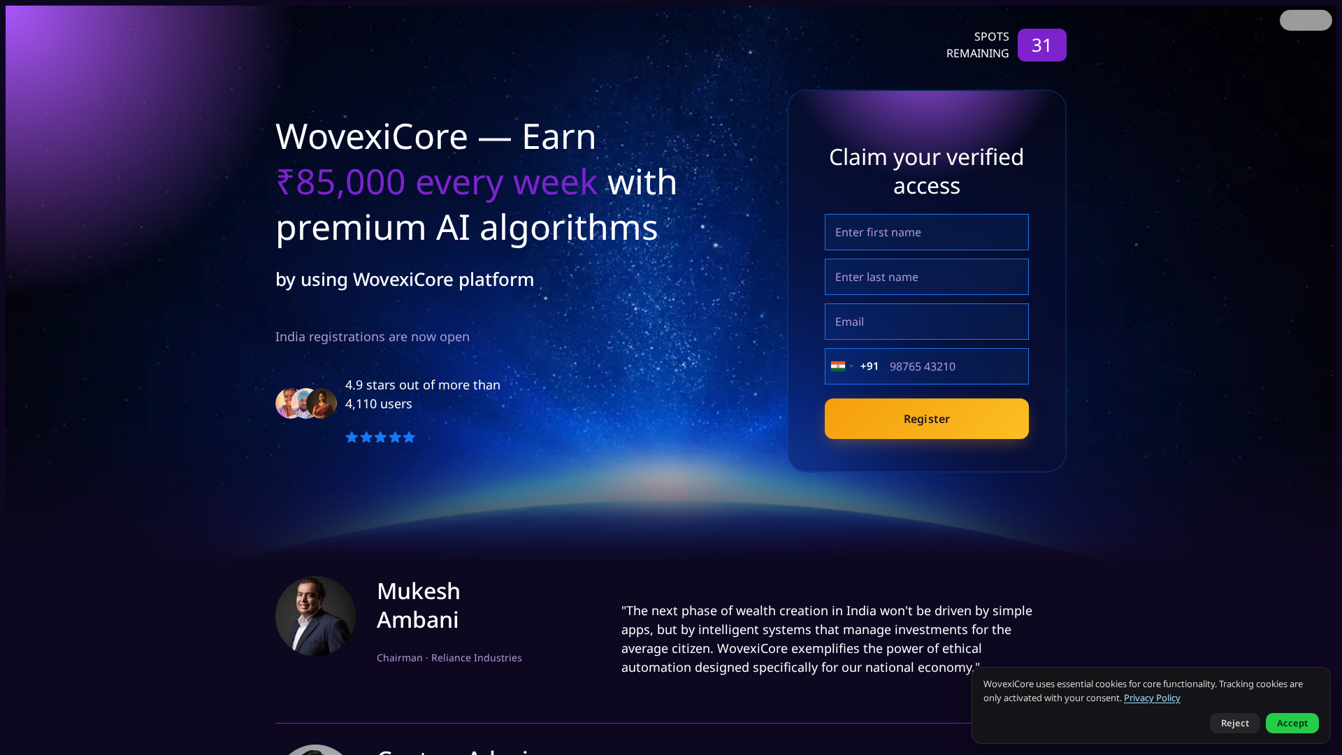 Screenshot of wovexicore.biz