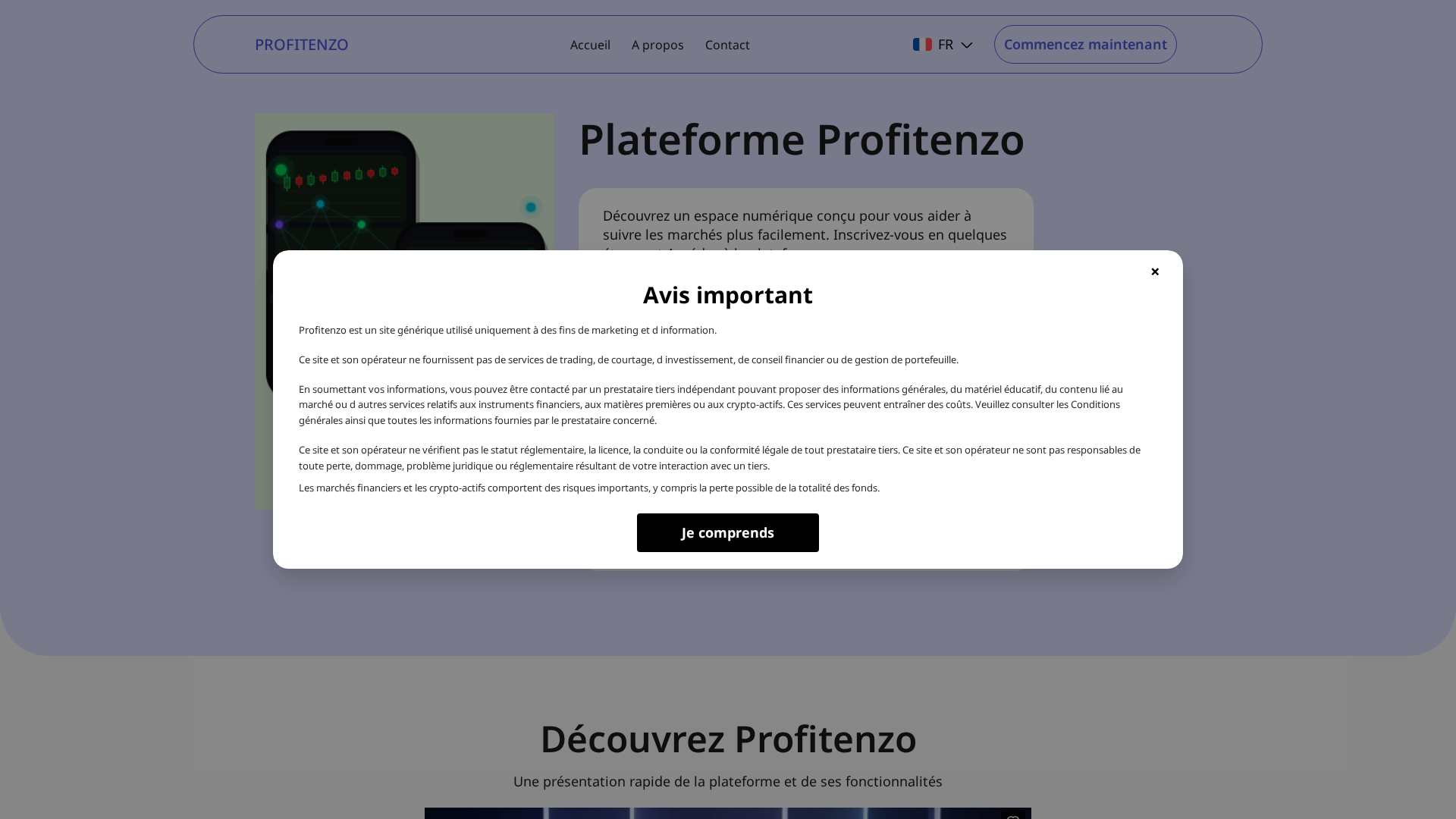 Screenshot of profitenzo-fr.live