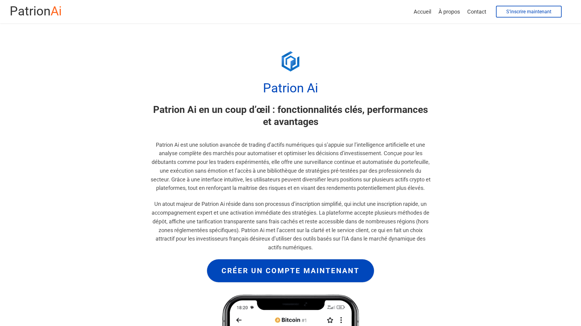 Screenshot of patrion-aibot.com