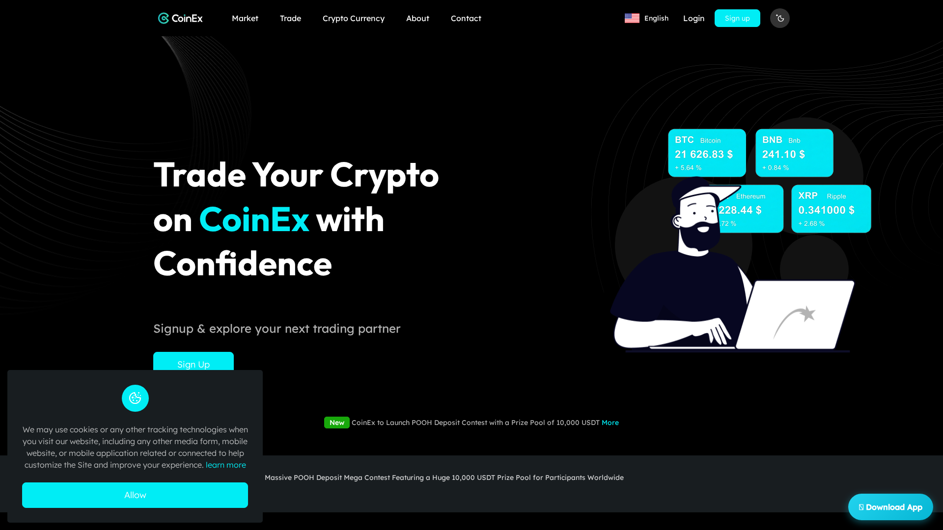 Screenshot of coinexur.com