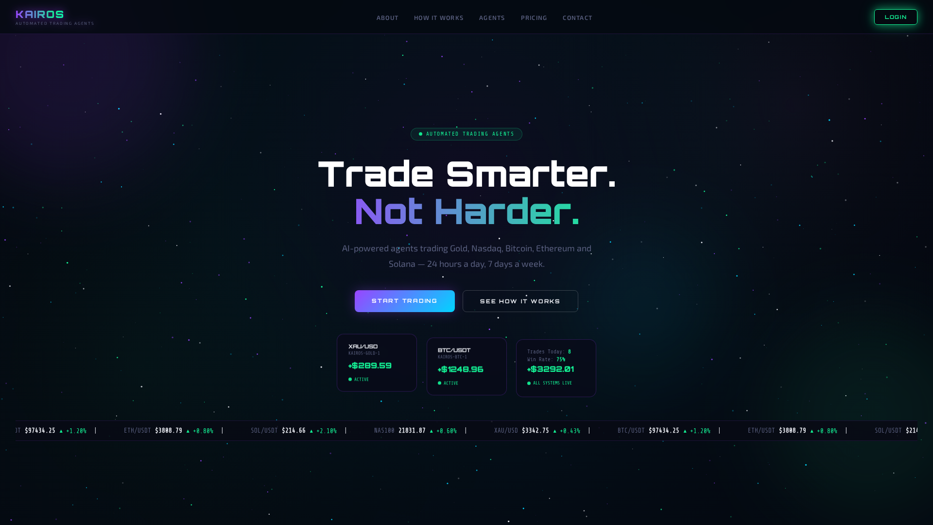 Screenshot of kairostradingagents.com