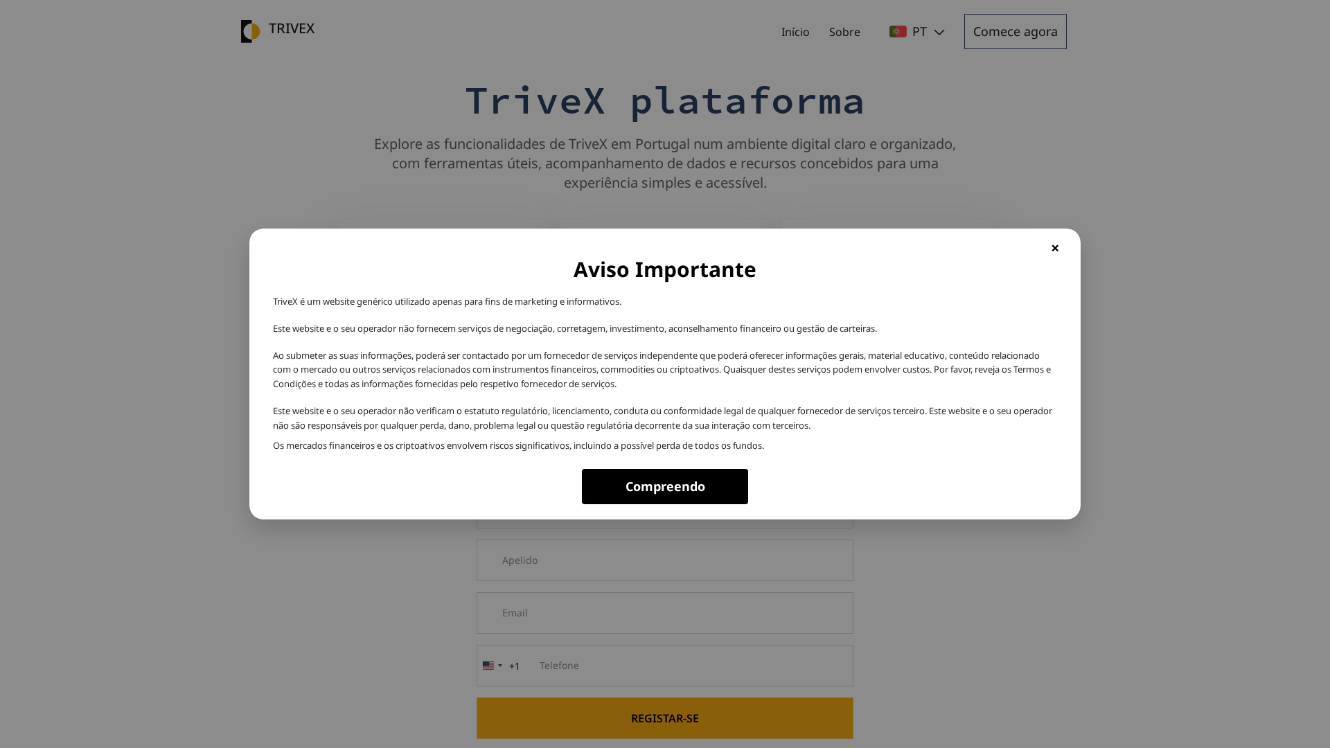 Screenshot of trivex-pt.live