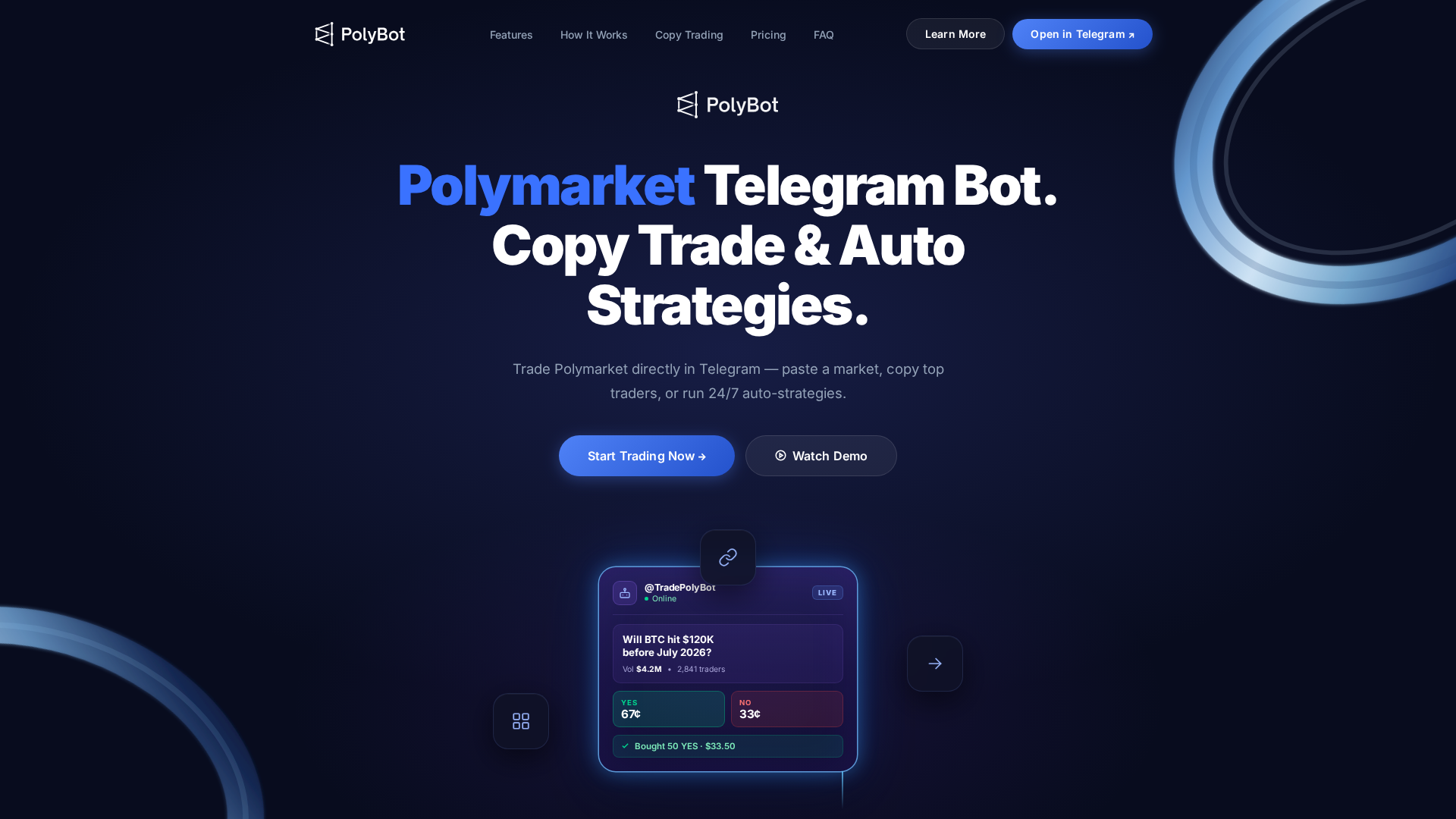 Screenshot of tradepolybot.app