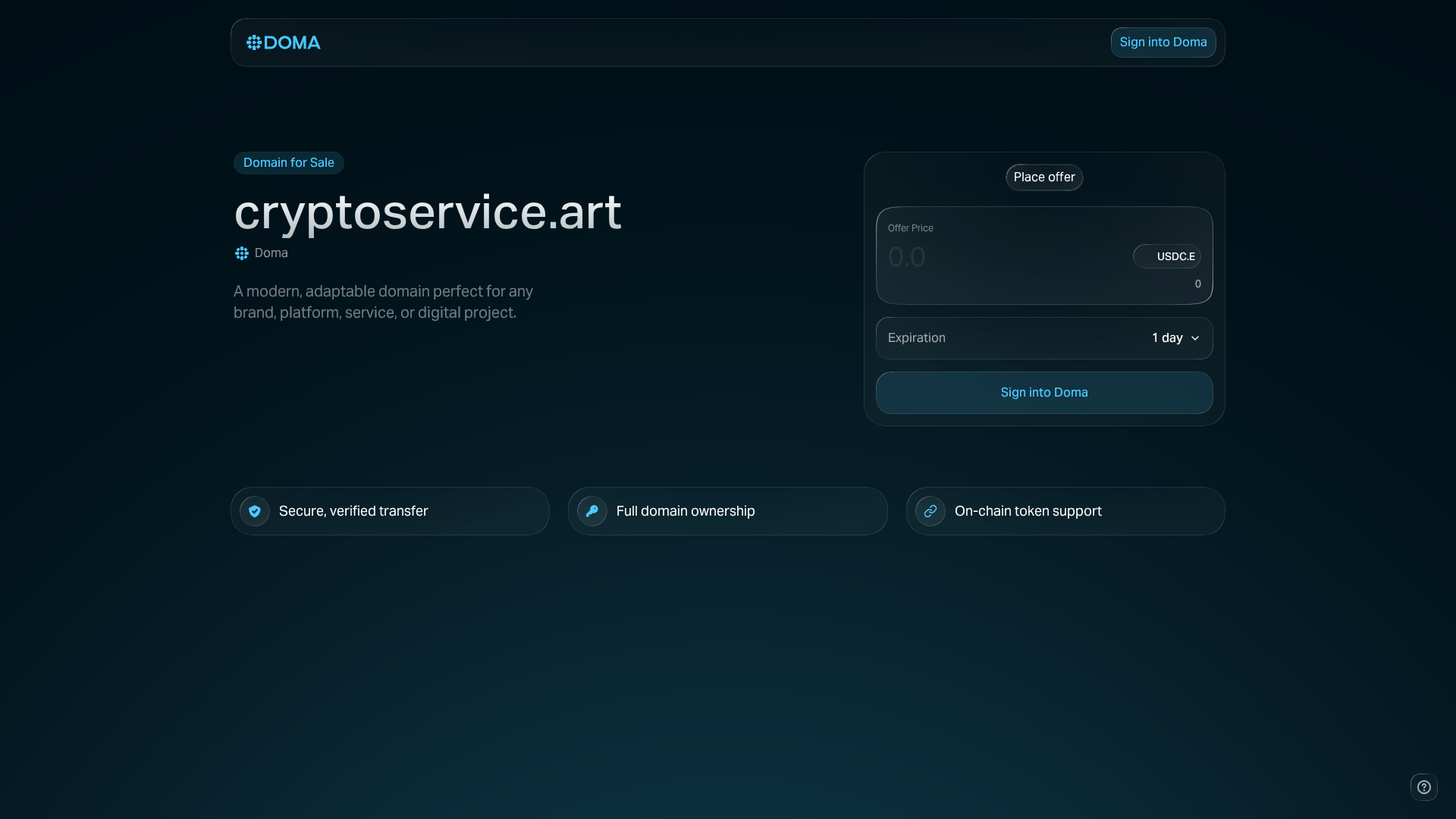 Screenshot of cryptoservice.art