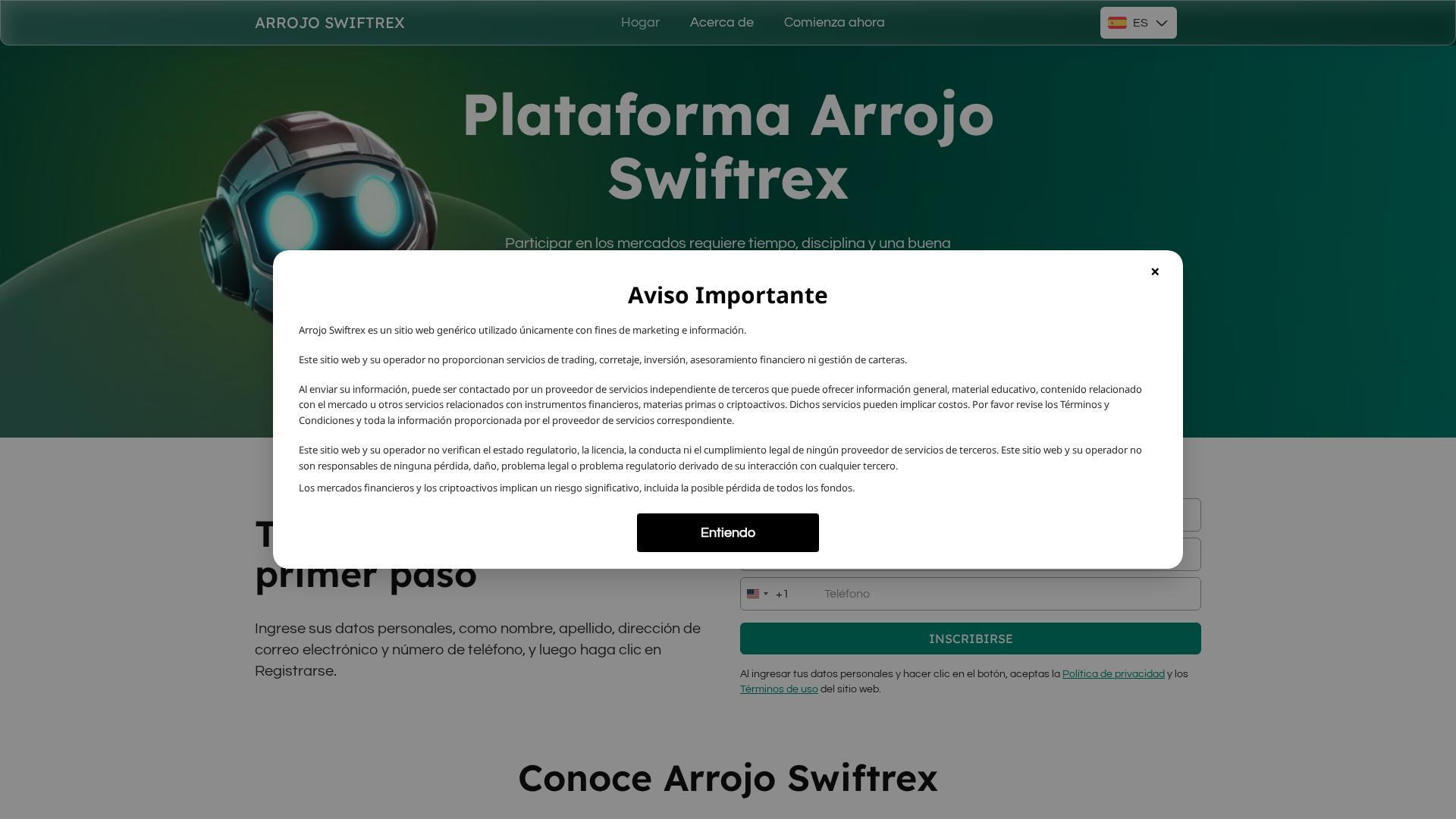 Screenshot of arrojoswiftrex-es.live