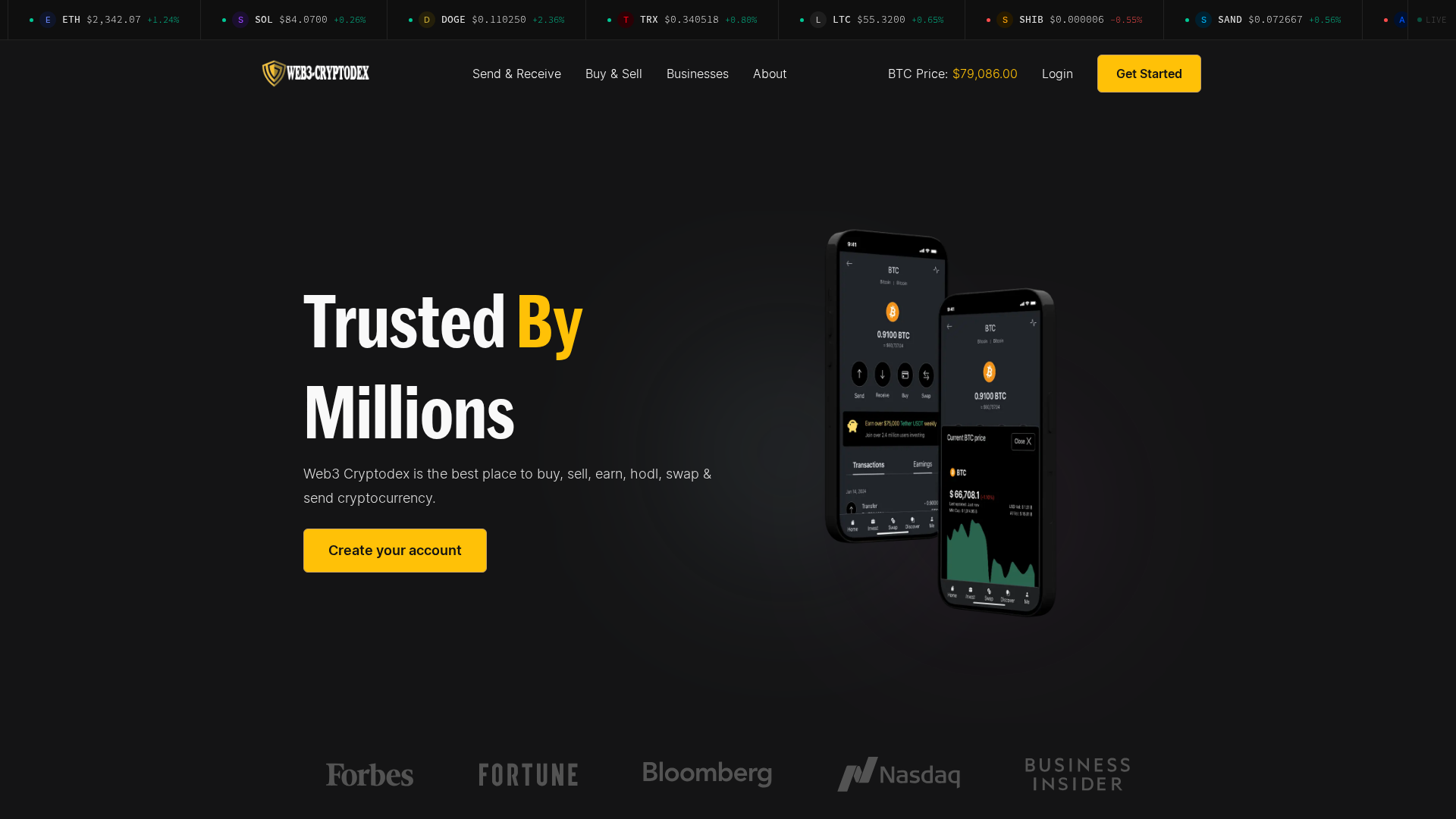 Screenshot of web3-cryptodex.com