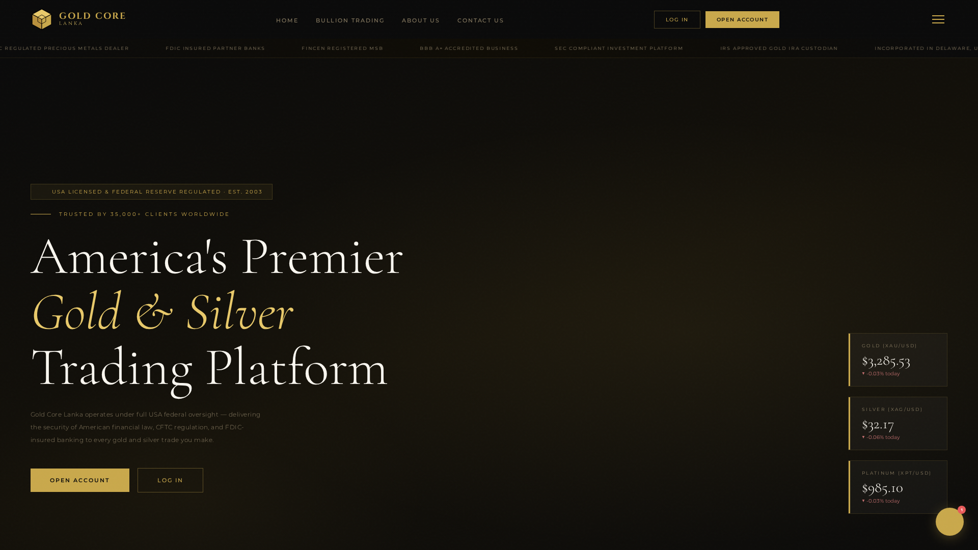 Screenshot of goldcorelk.com