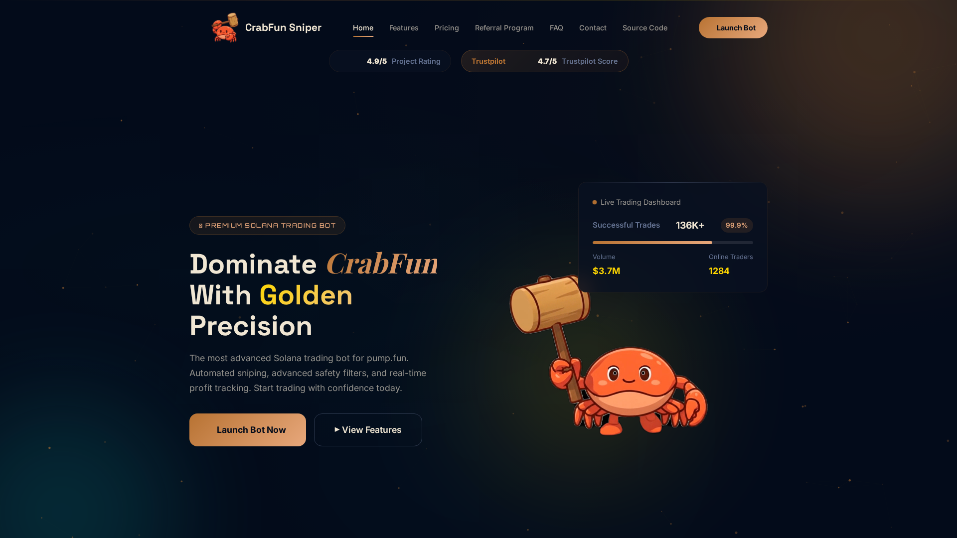 Screenshot of crabtradings.xyz