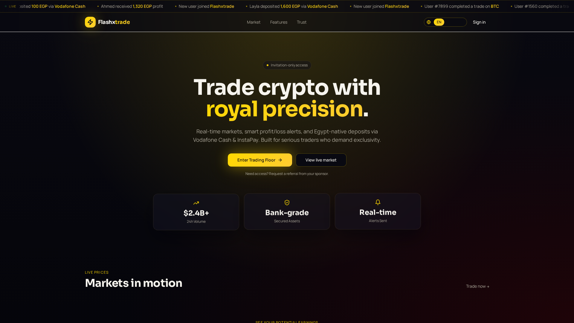 Screenshot of flashxtrade.com