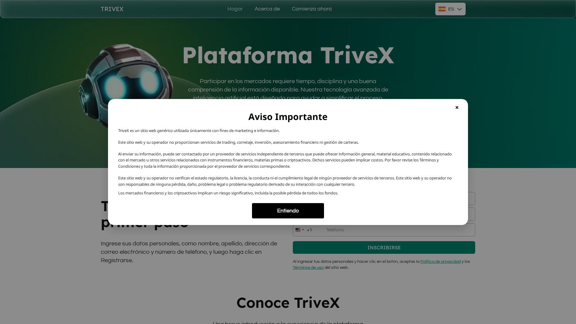 Screenshot of trivex-es.live