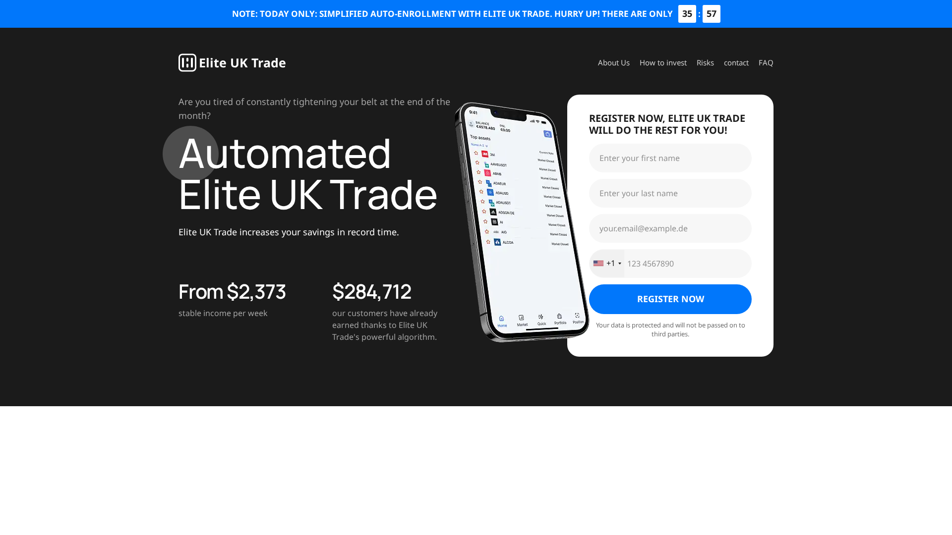 Screenshot of eliteuktrade.net