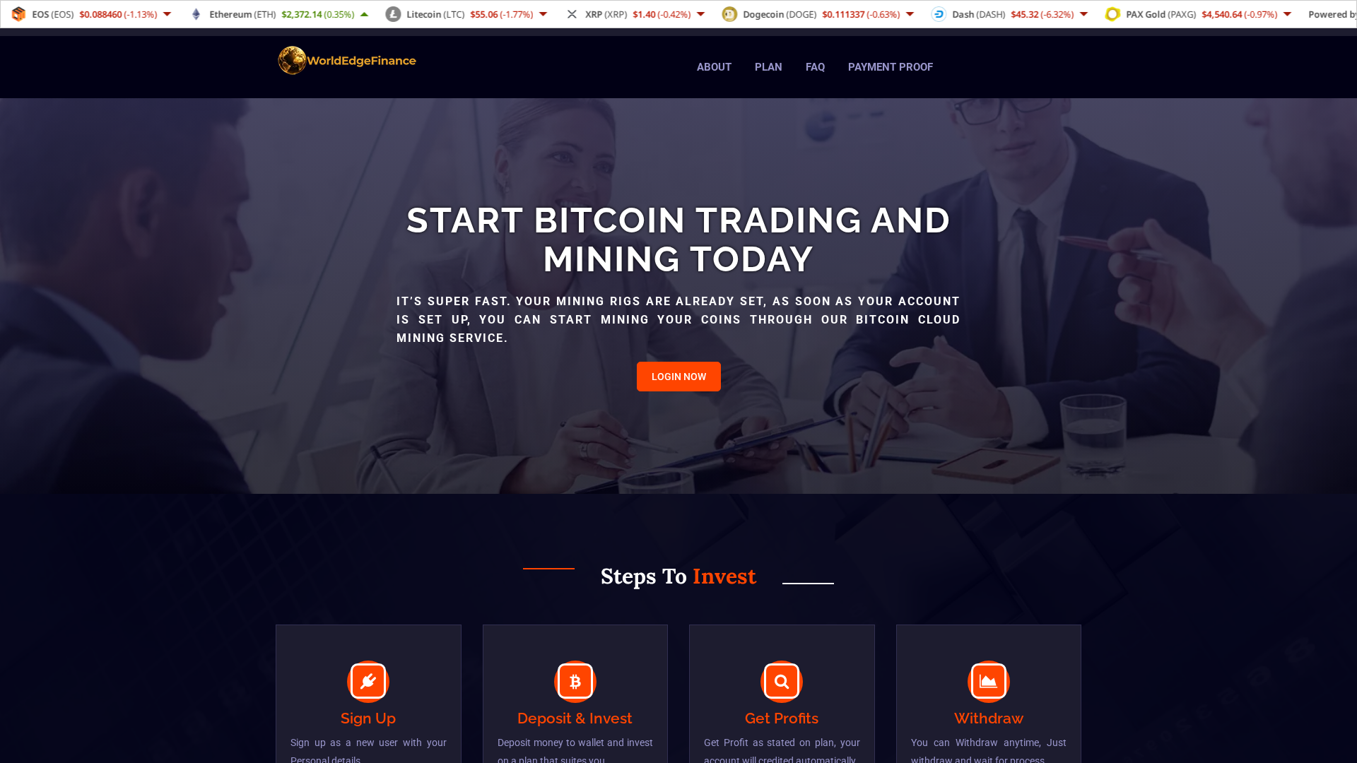 Screenshot of worldedgefinances.com