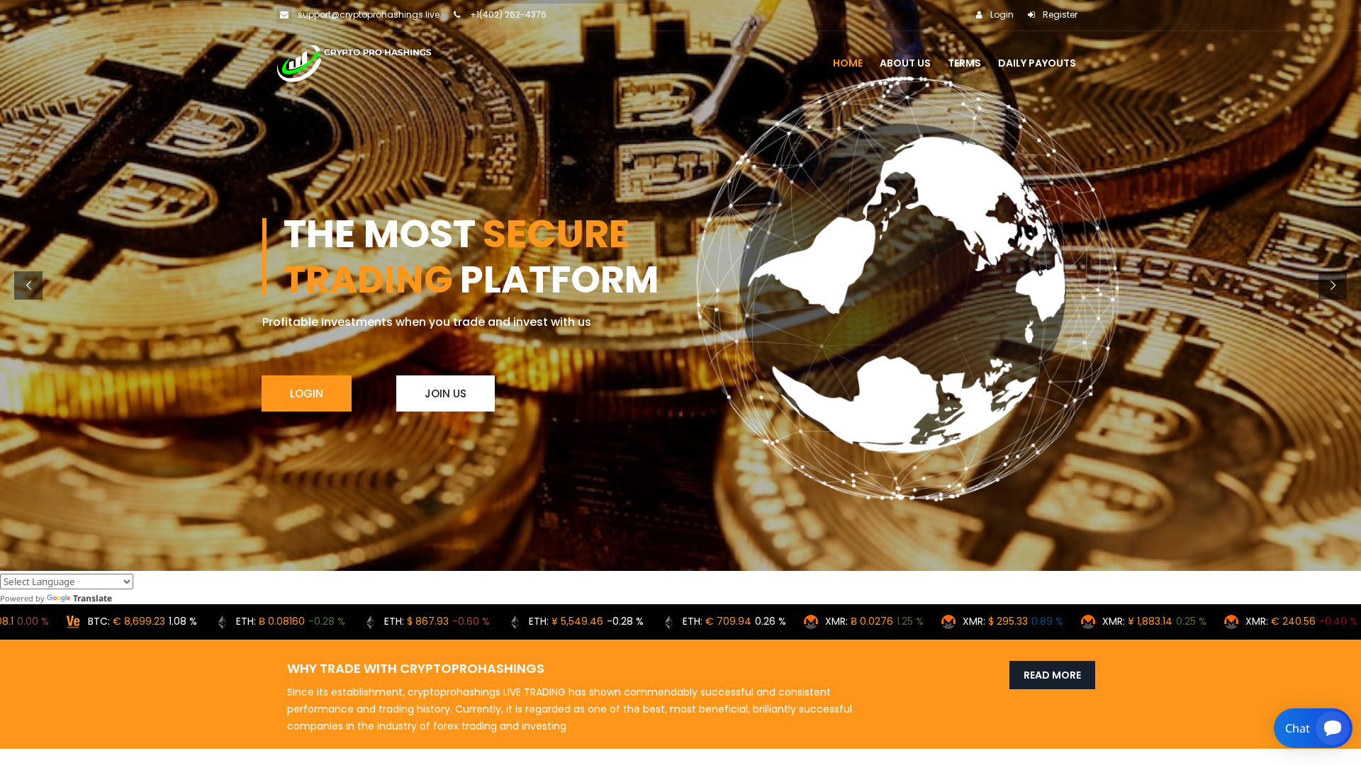 Screenshot of cryptoprohashings.live