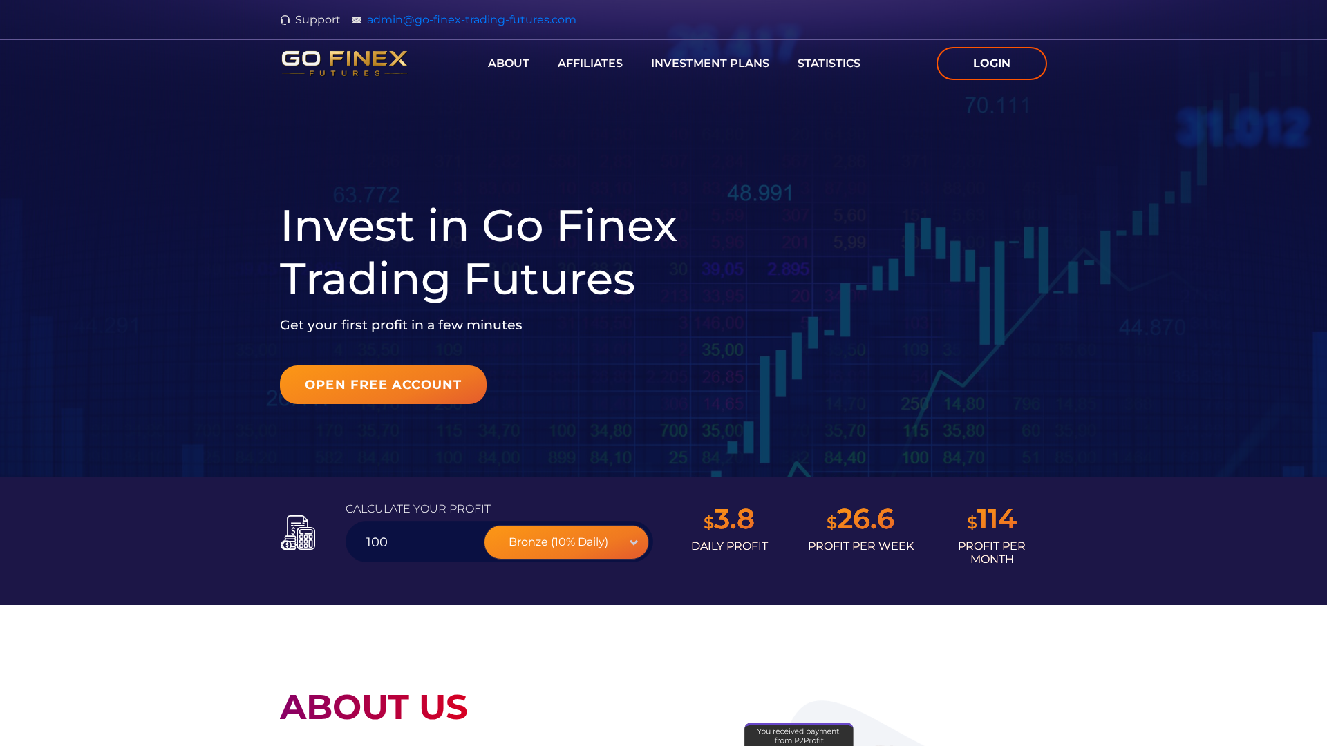 Screenshot of go-finex-trading-futures.com