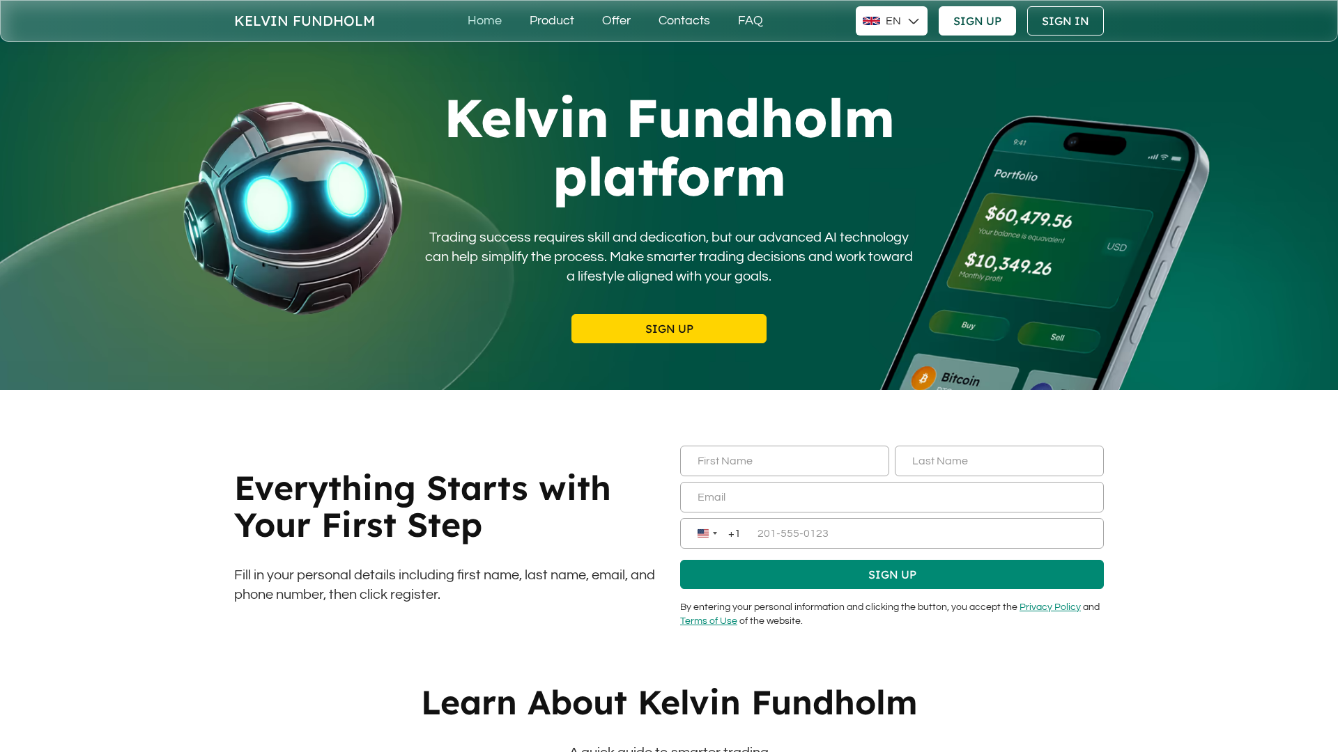 Screenshot of kelvin-fundholm.com