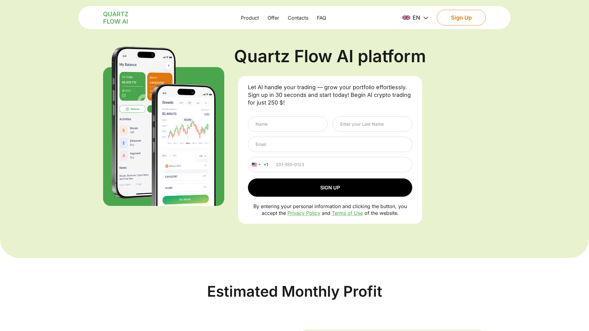 Screenshot of quartz-flow-ai.com
