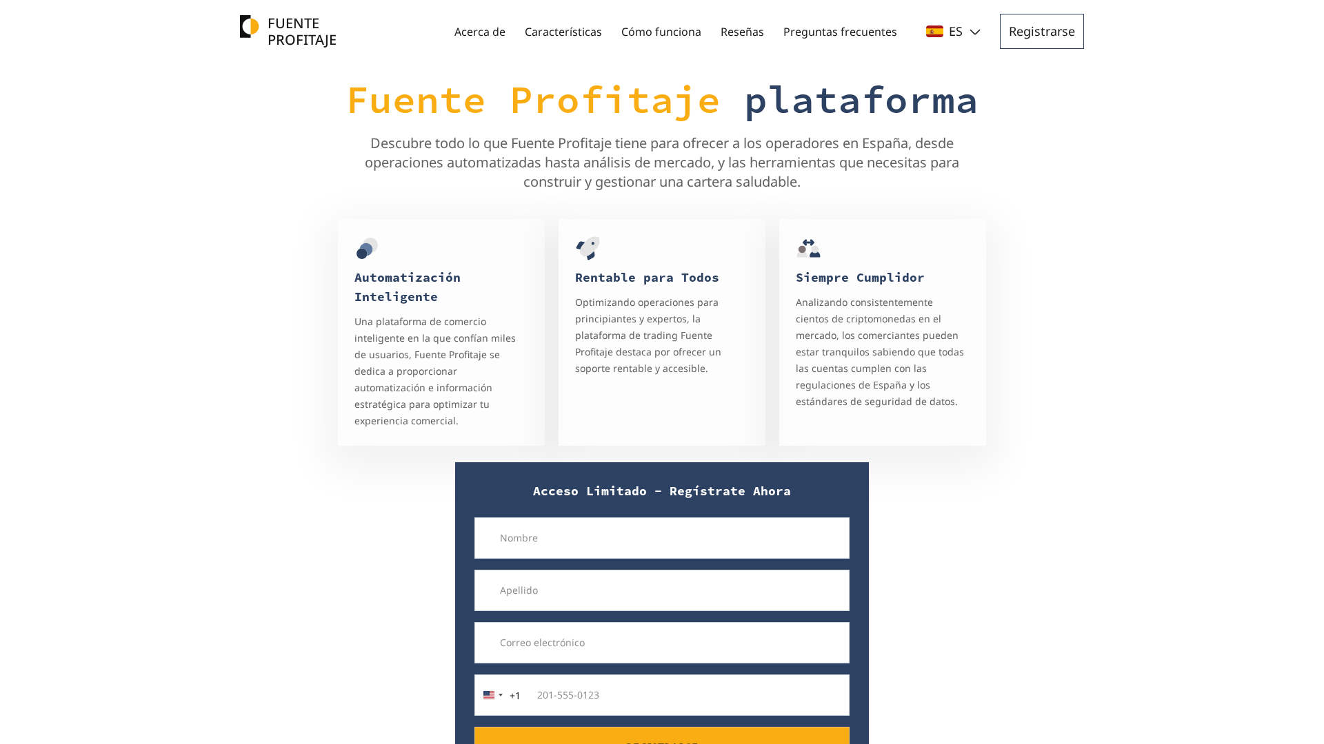 Screenshot of fuente-profitaje.com