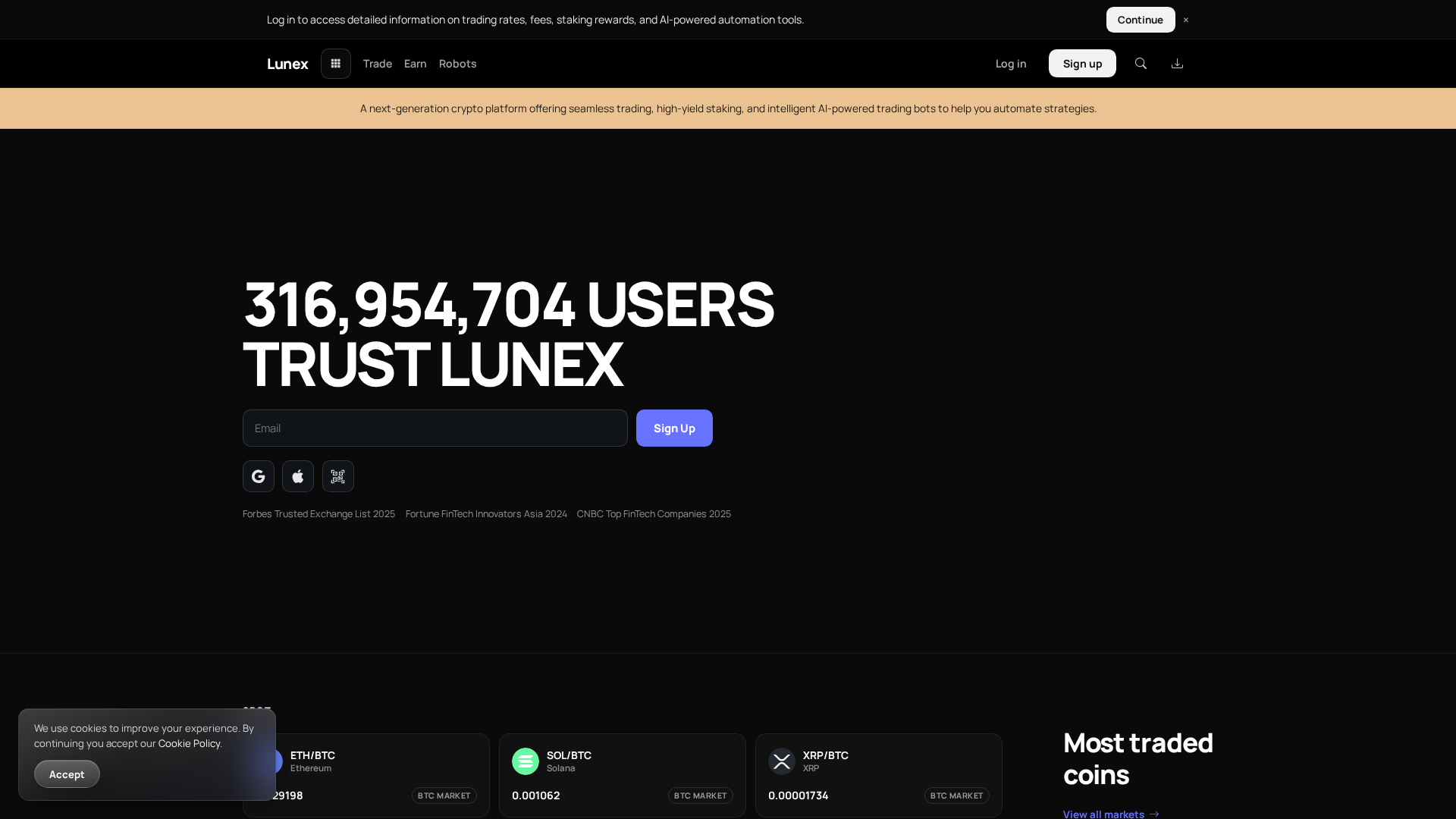 Screenshot of lunexpro.io