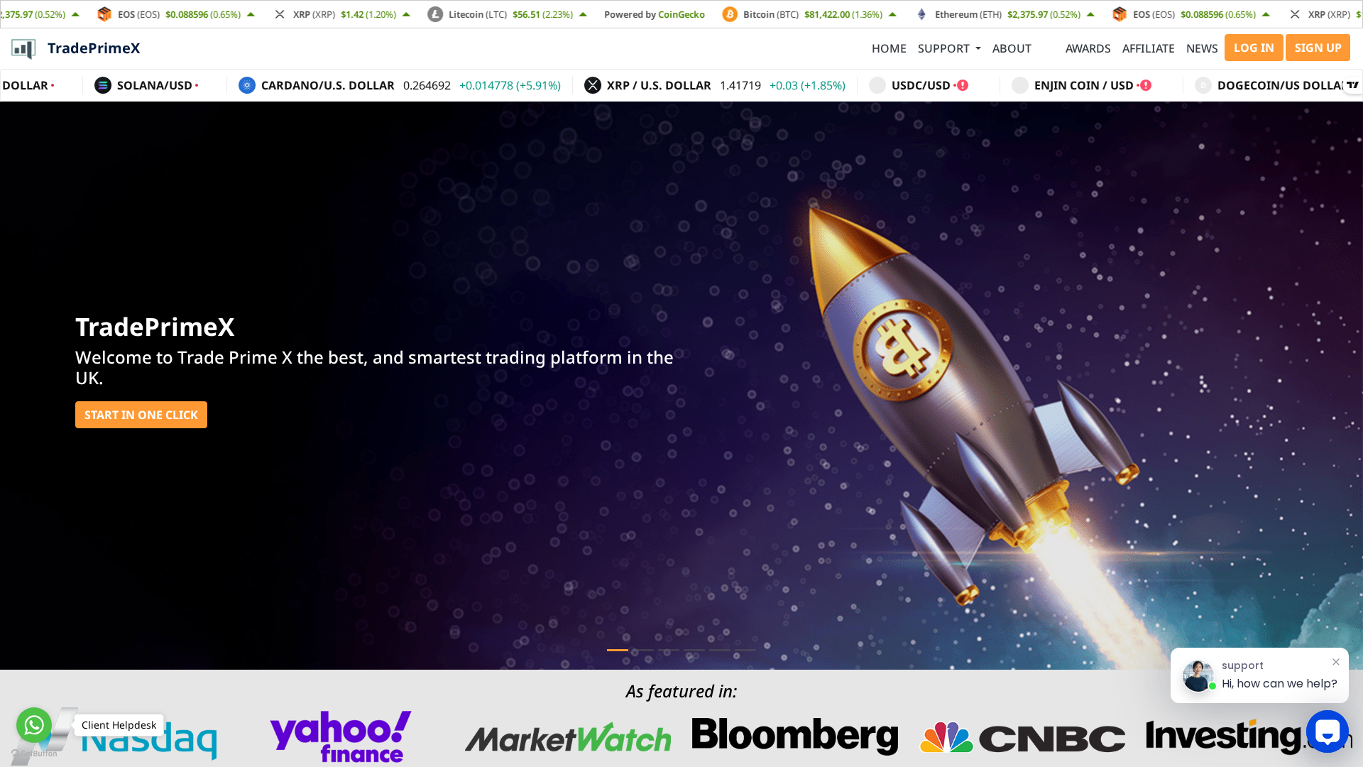 Screenshot of tradeprimex.online