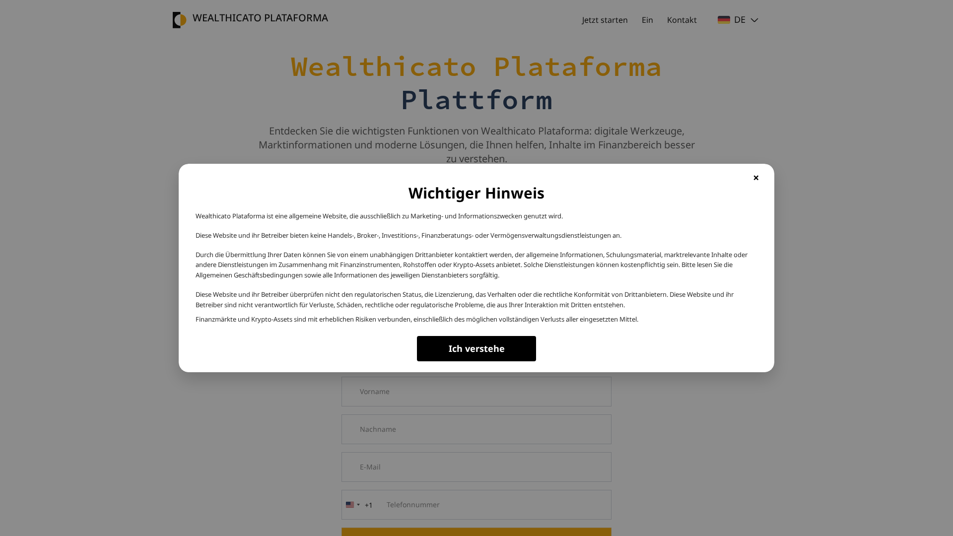 Screenshot of wealthicatoplataforma-de.com