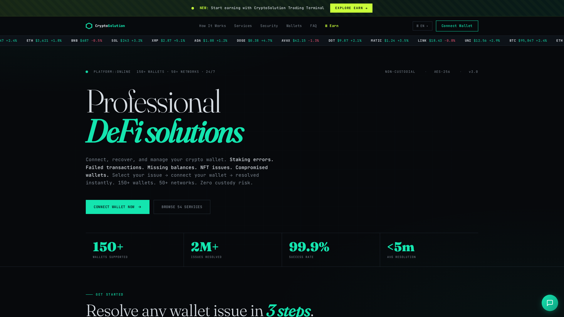 Screenshot of deficryptosolutions.com