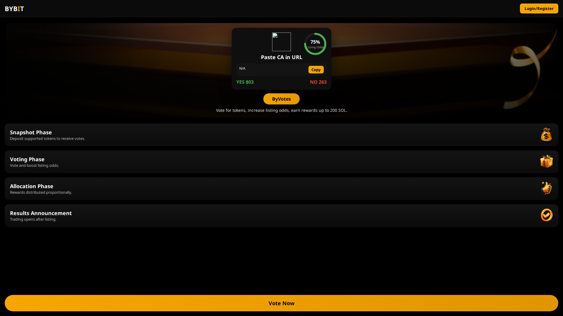 Screenshot of byvotes.exchange