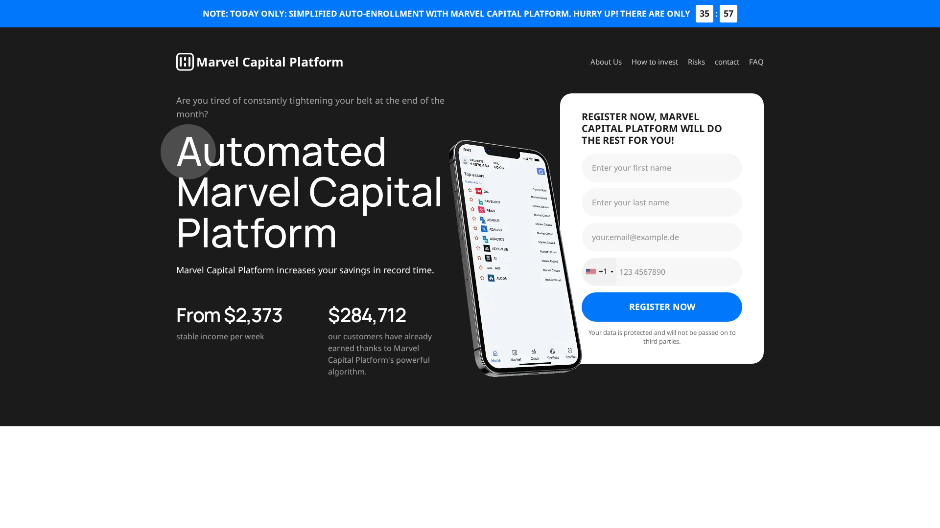 Screenshot of marvelcapitalplatform.net