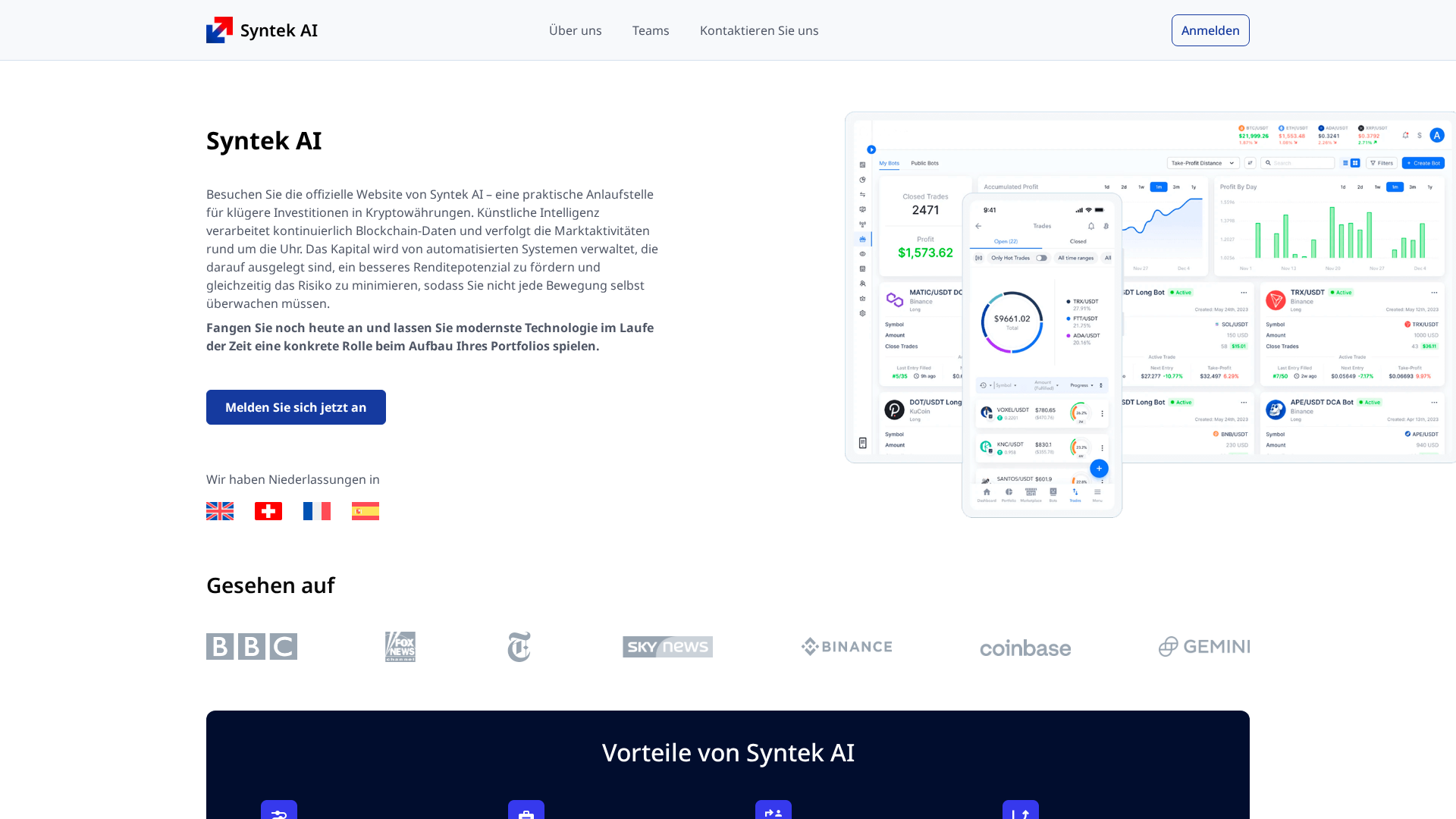 Screenshot of syntek-ai.com.de