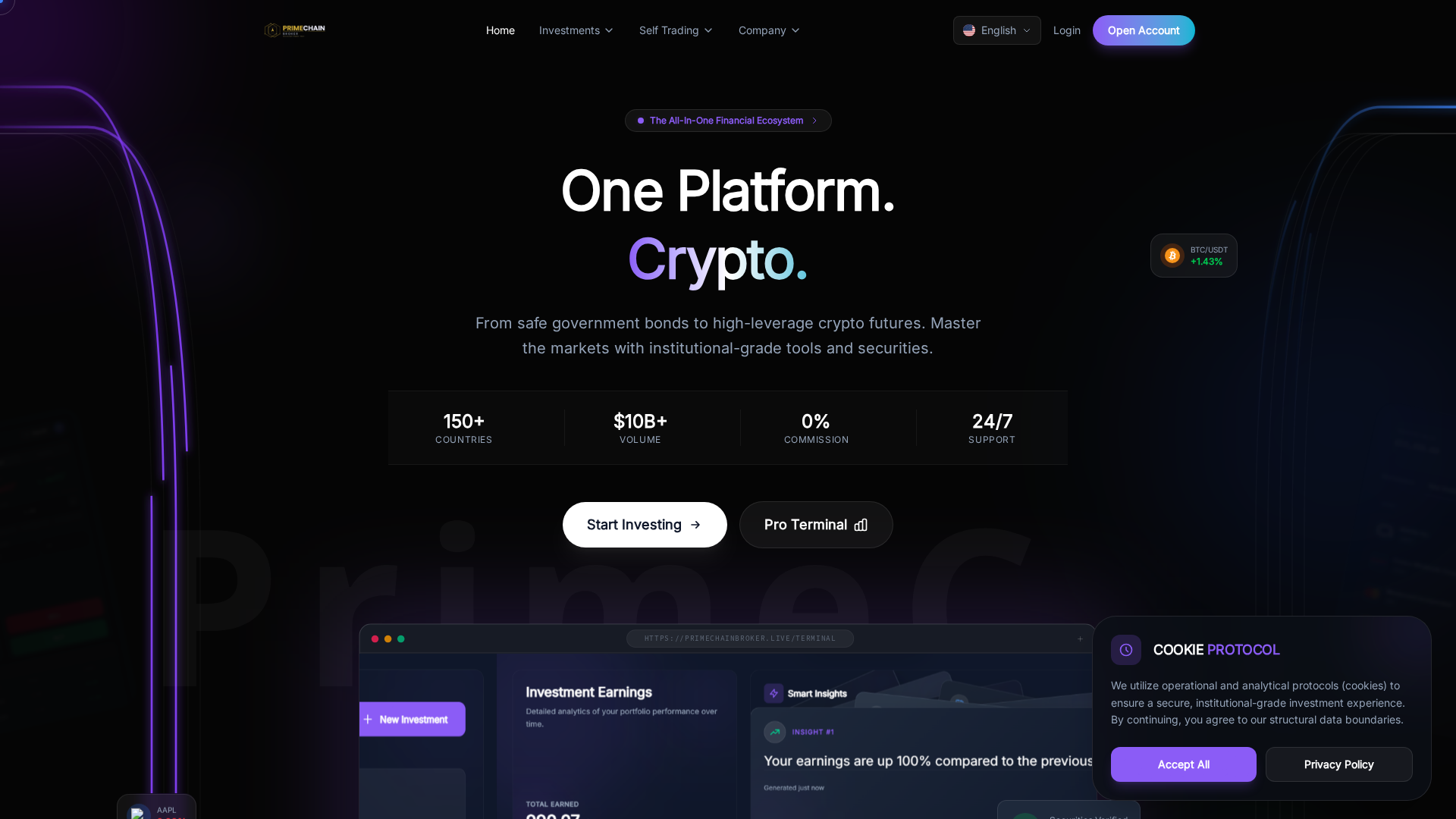 Screenshot of primechainbroker.live