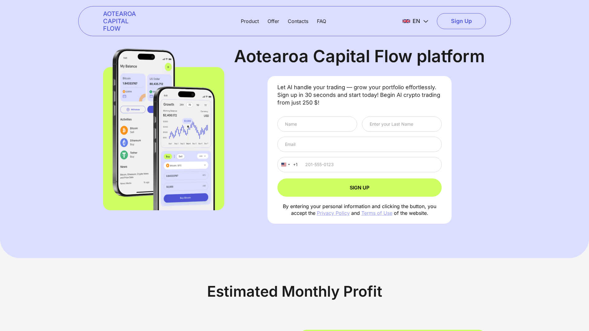 Screenshot of aotearoa-capital-flow.com