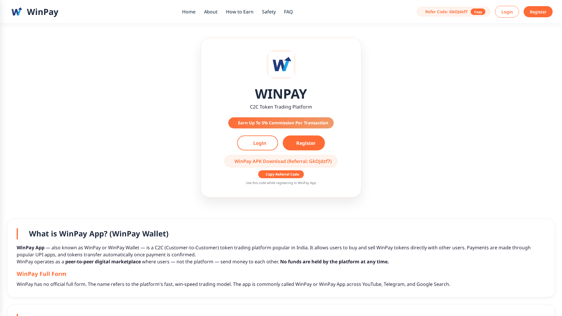 Screenshot of winpayrefercode.online