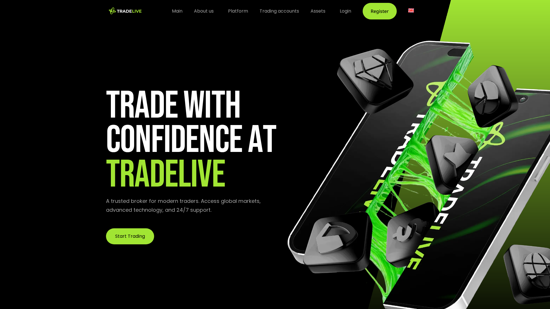 Screenshot of tradelive.one