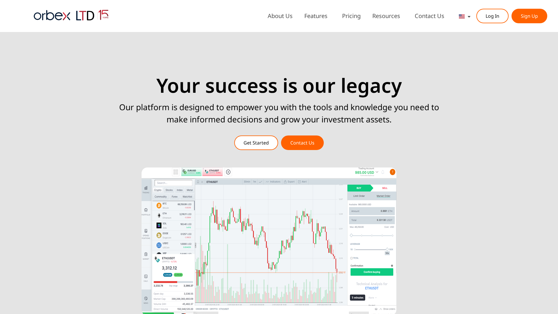Screenshot of orbexgloballtd.com