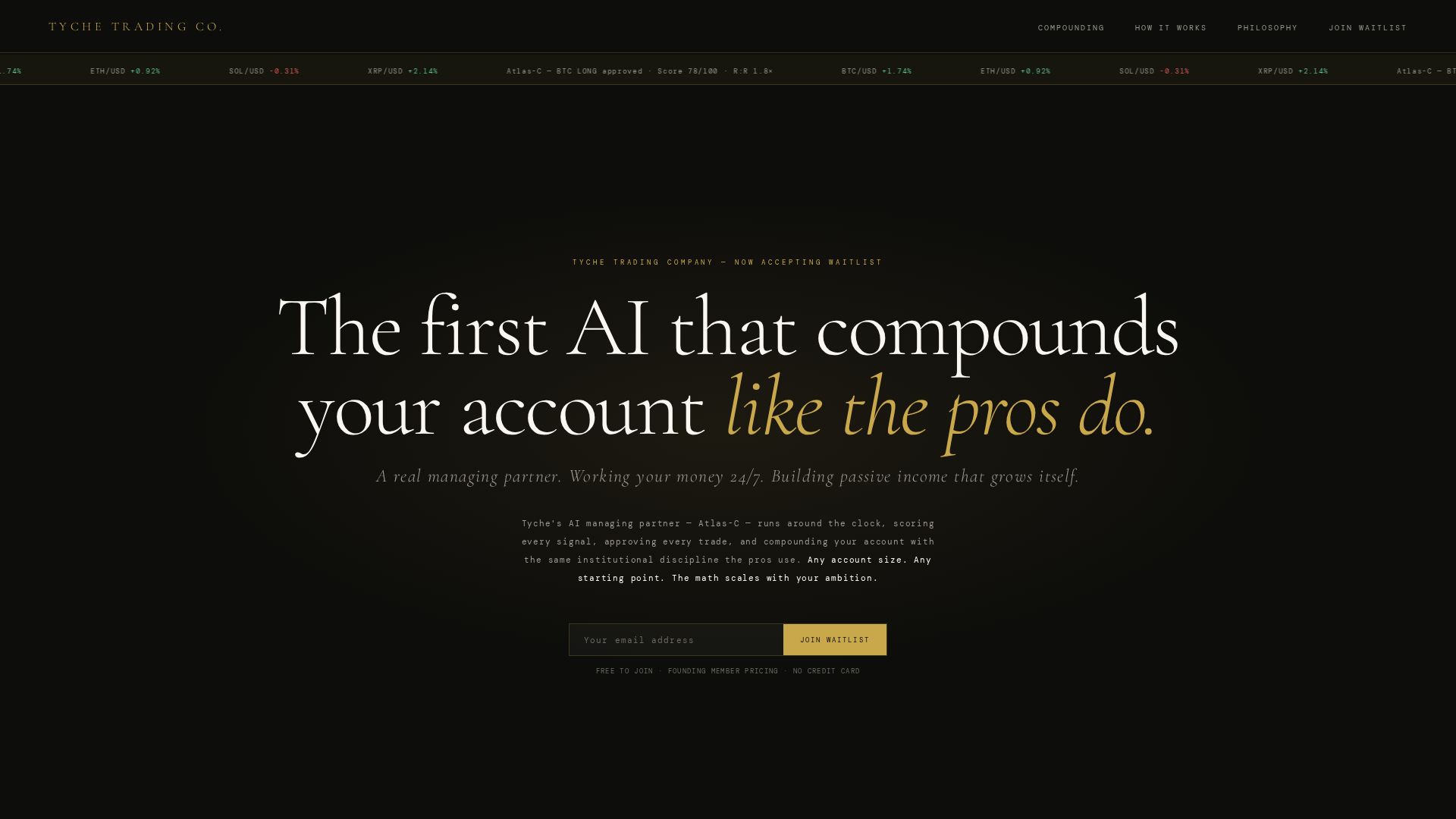 Screenshot of tychetradingco.com
