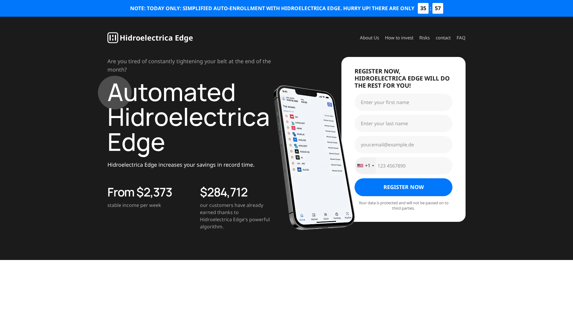 Screenshot of hidroelectricaedgetrade.com