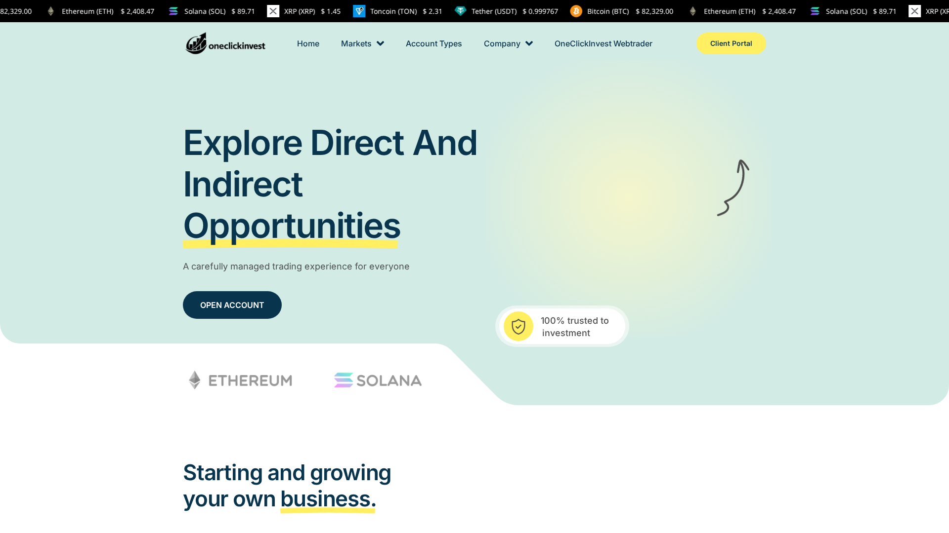 Screenshot of oneclickinvest.org