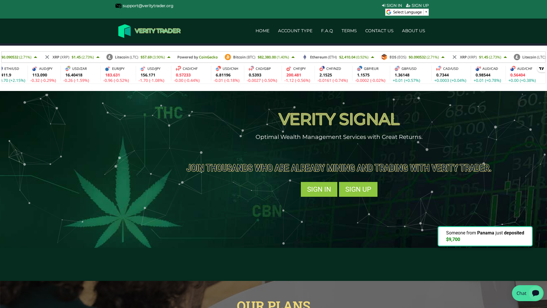Screenshot of veritytrader.org