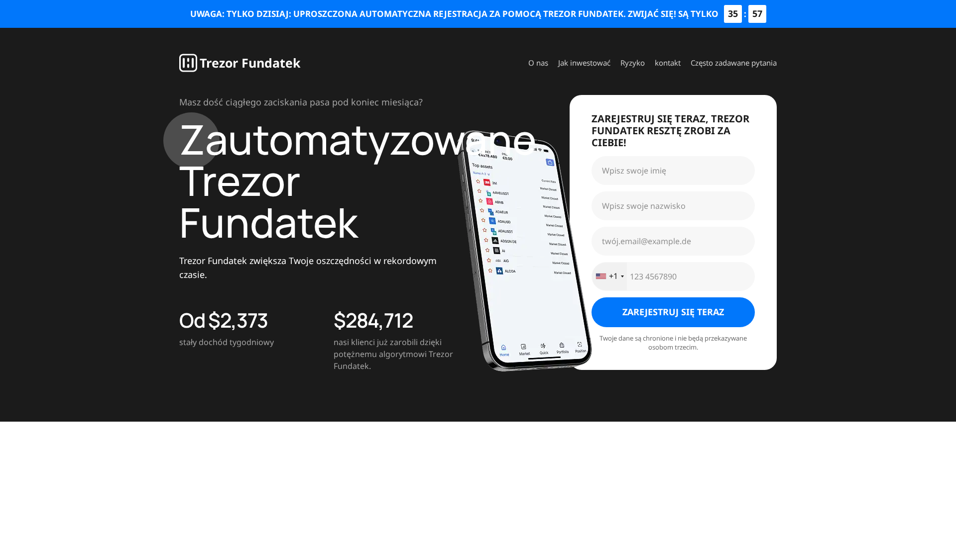 Screenshot of trezorfundatek.com