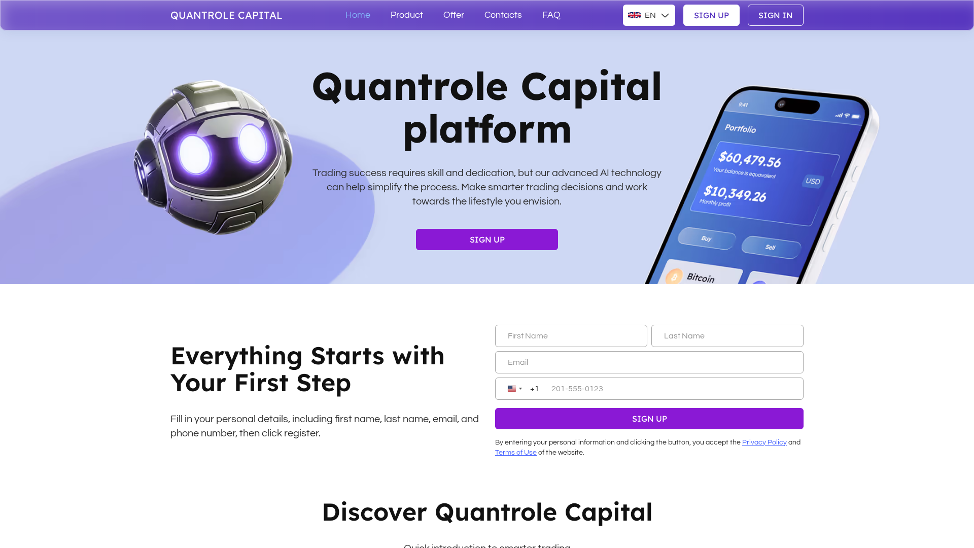 Screenshot of quantrole-capital.com