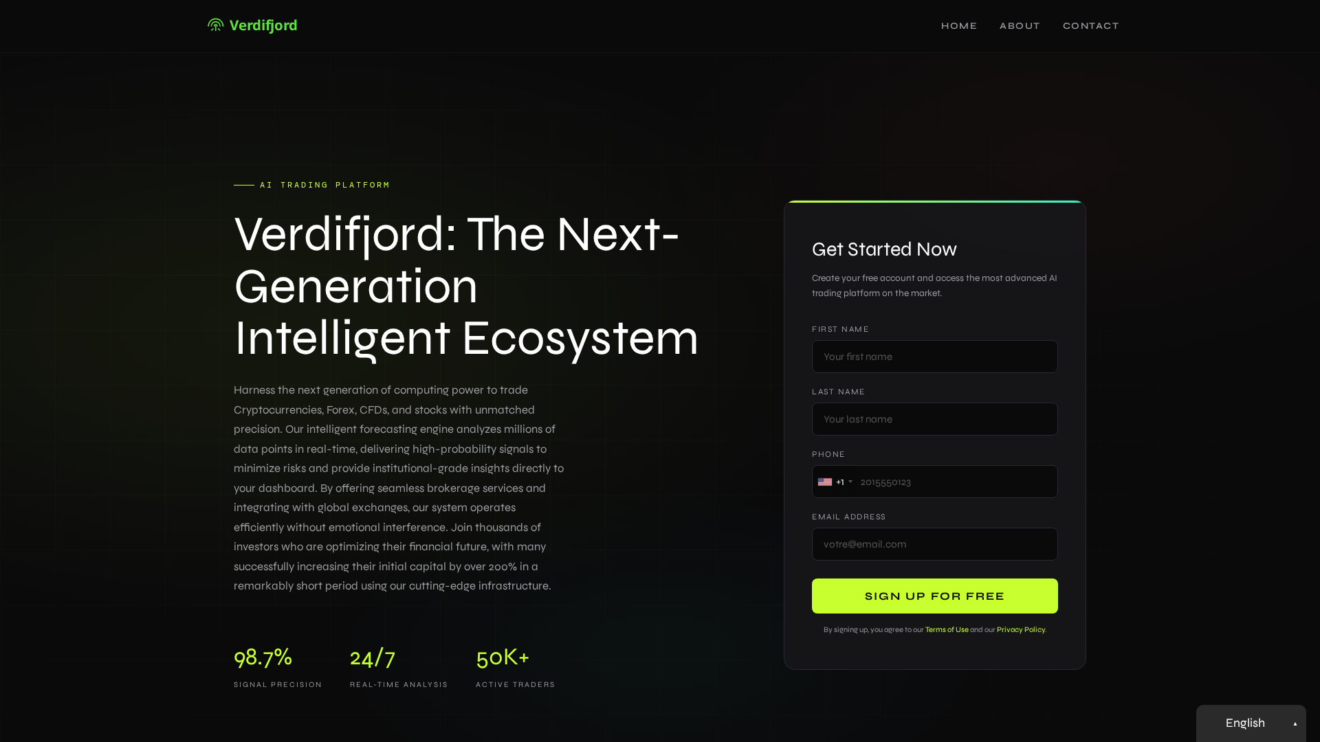 Screenshot of verdifjord-ai.net