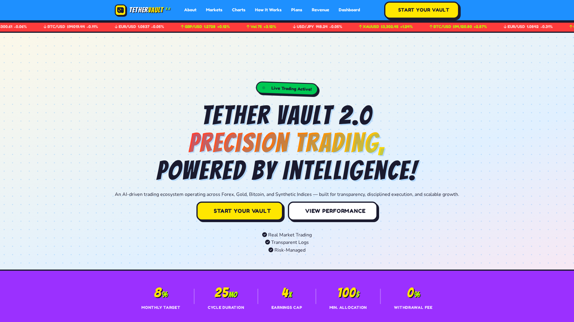 Screenshot of tethervault.live