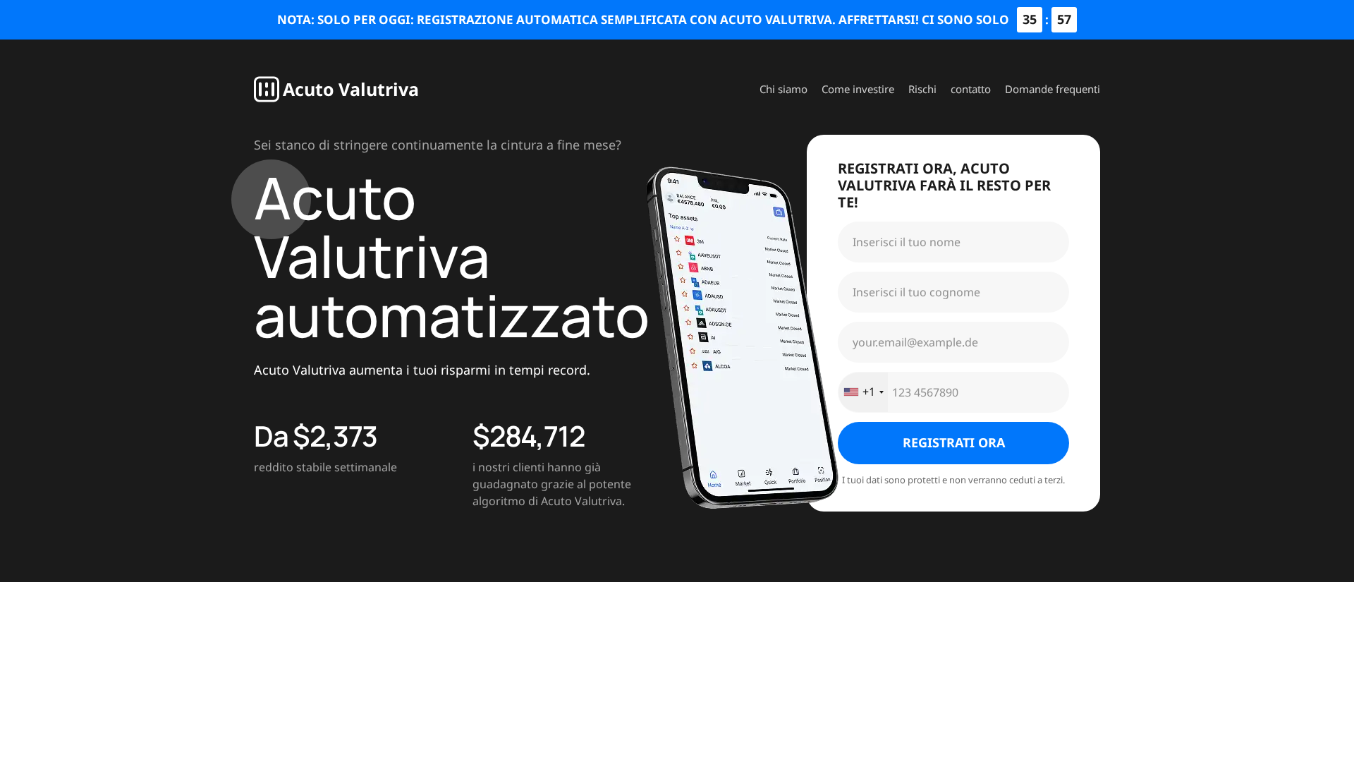 Screenshot of acutovalutrivatrade.com
