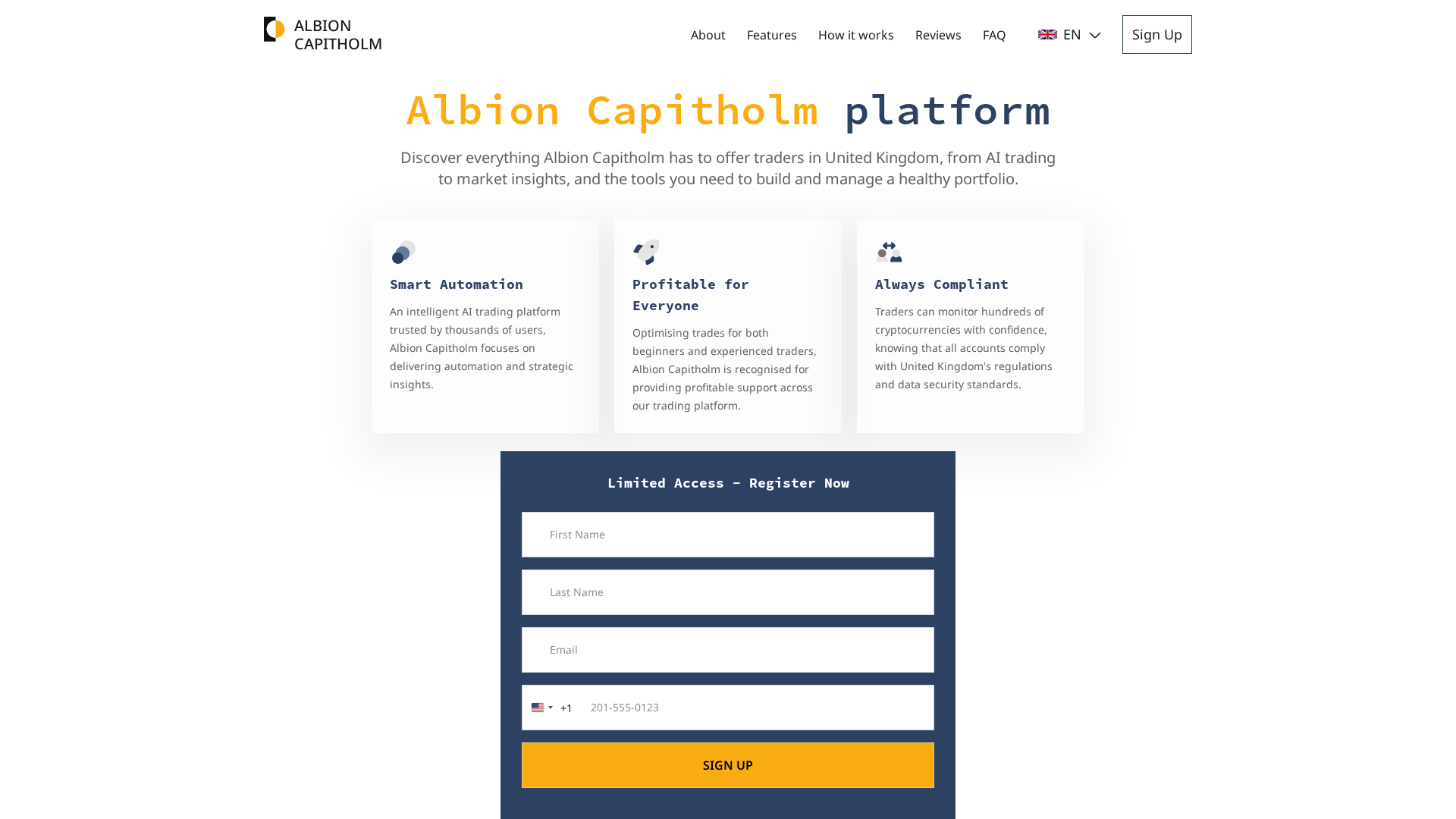 Screenshot of albion-capitholm.com