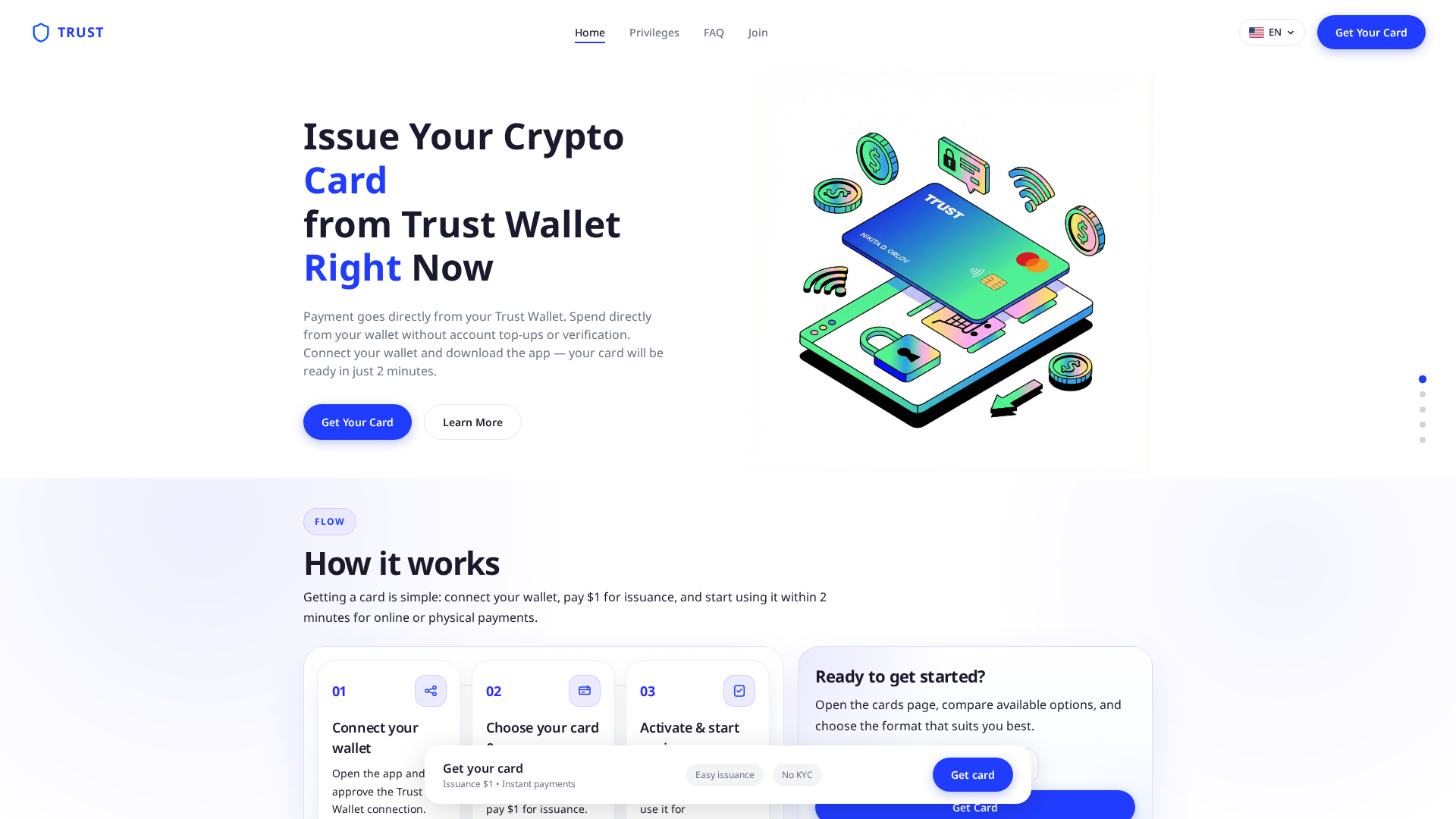 Screenshot of trustcards.pro