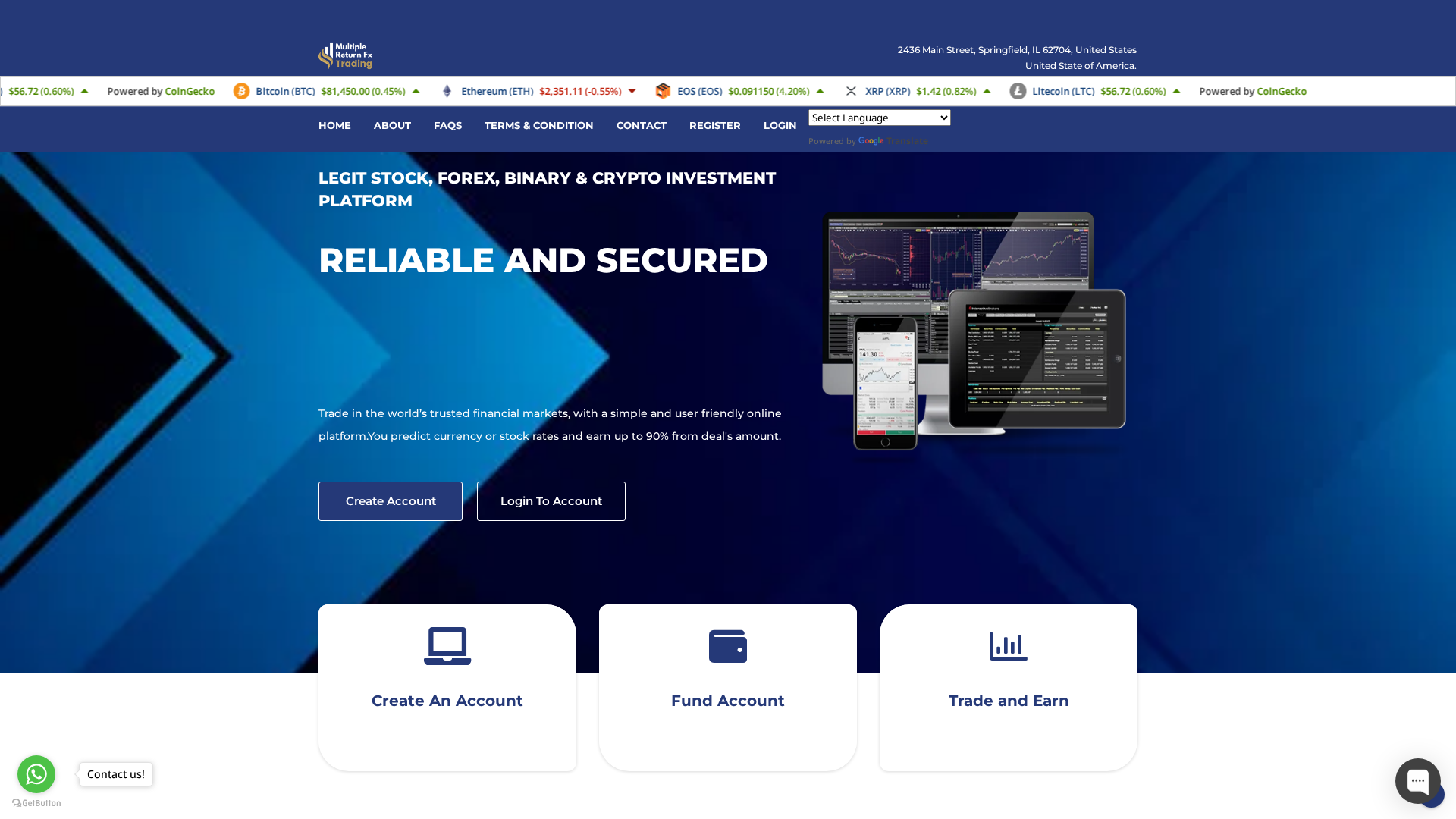 Screenshot of multiplereturnfxtrades.info