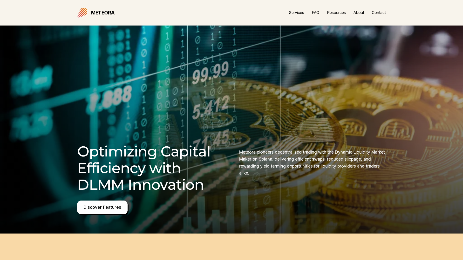 Screenshot of meteora-exchange.com