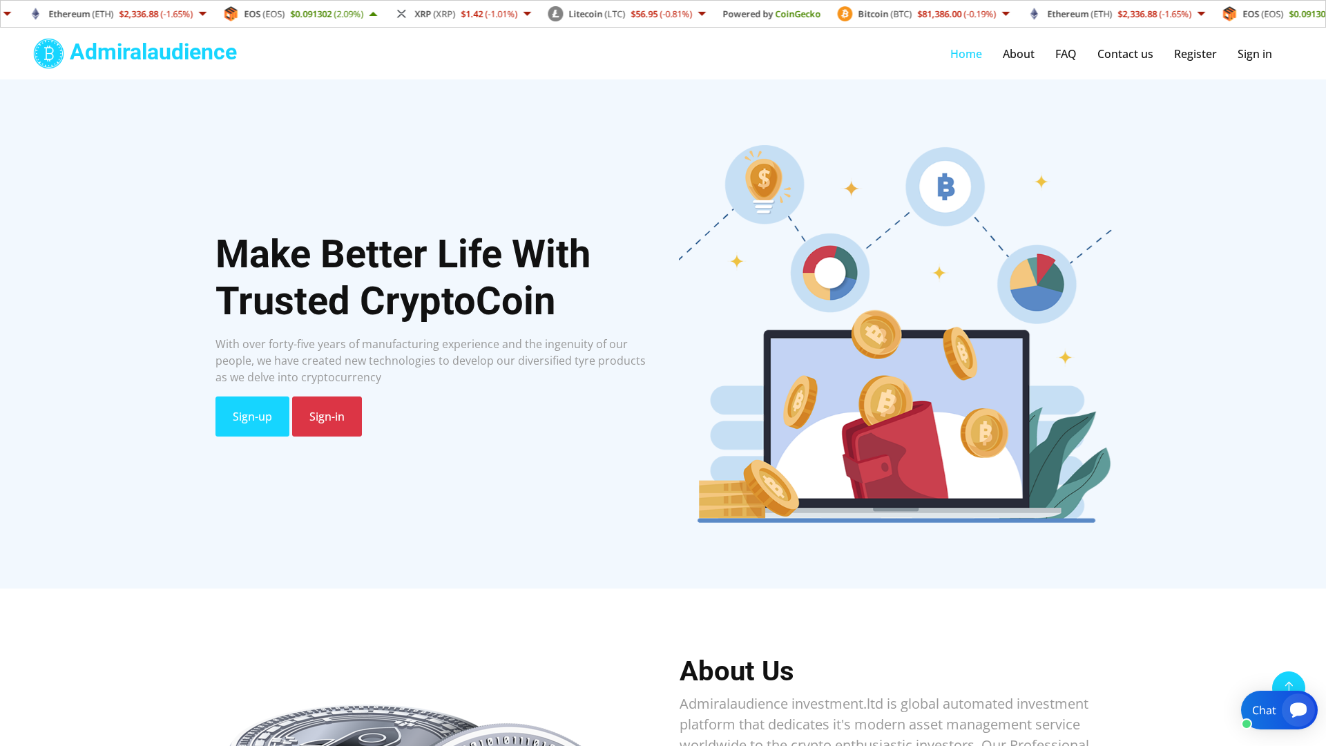 Screenshot of admiralaudience.com