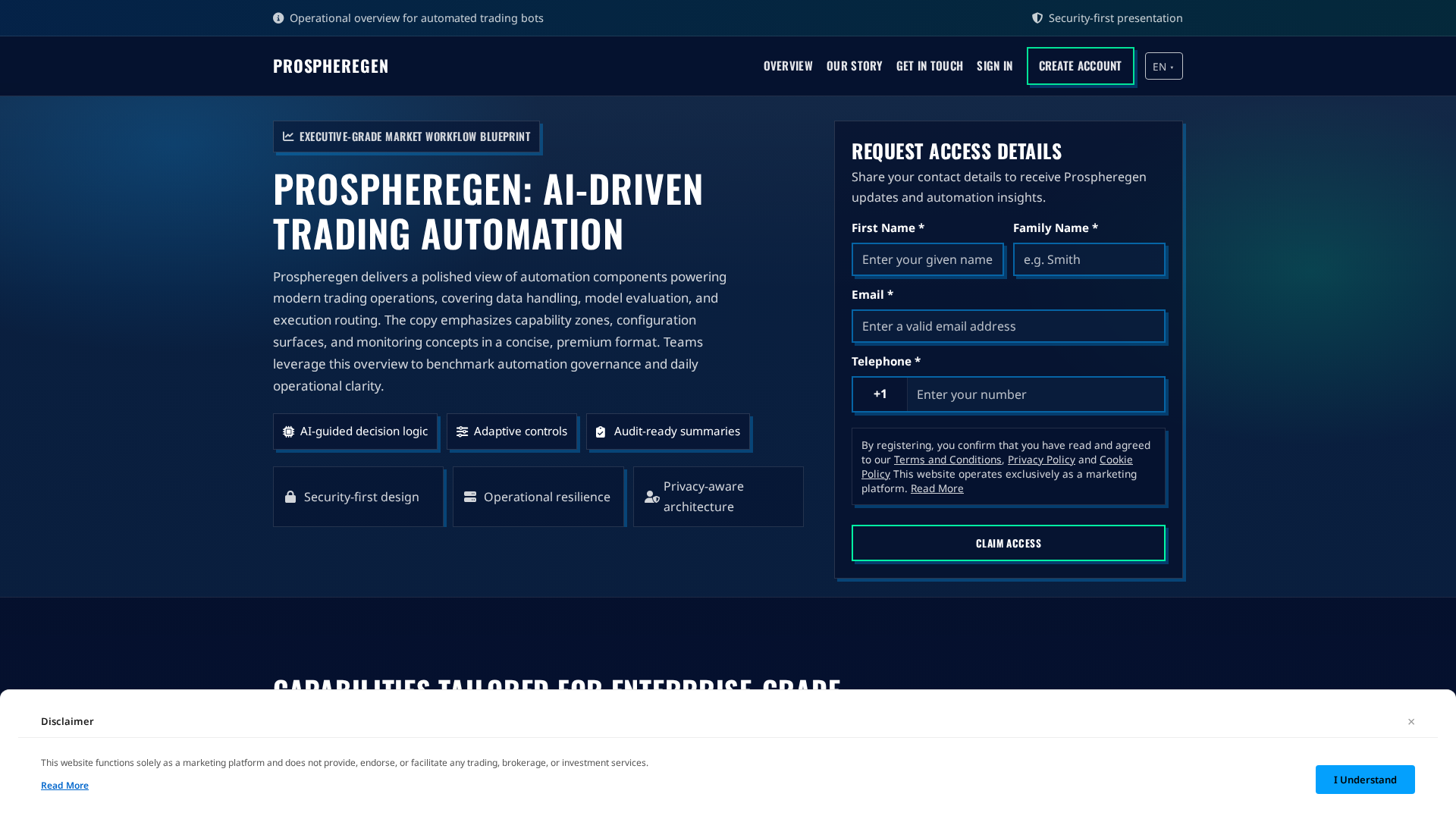 Screenshot of prospheregen.click