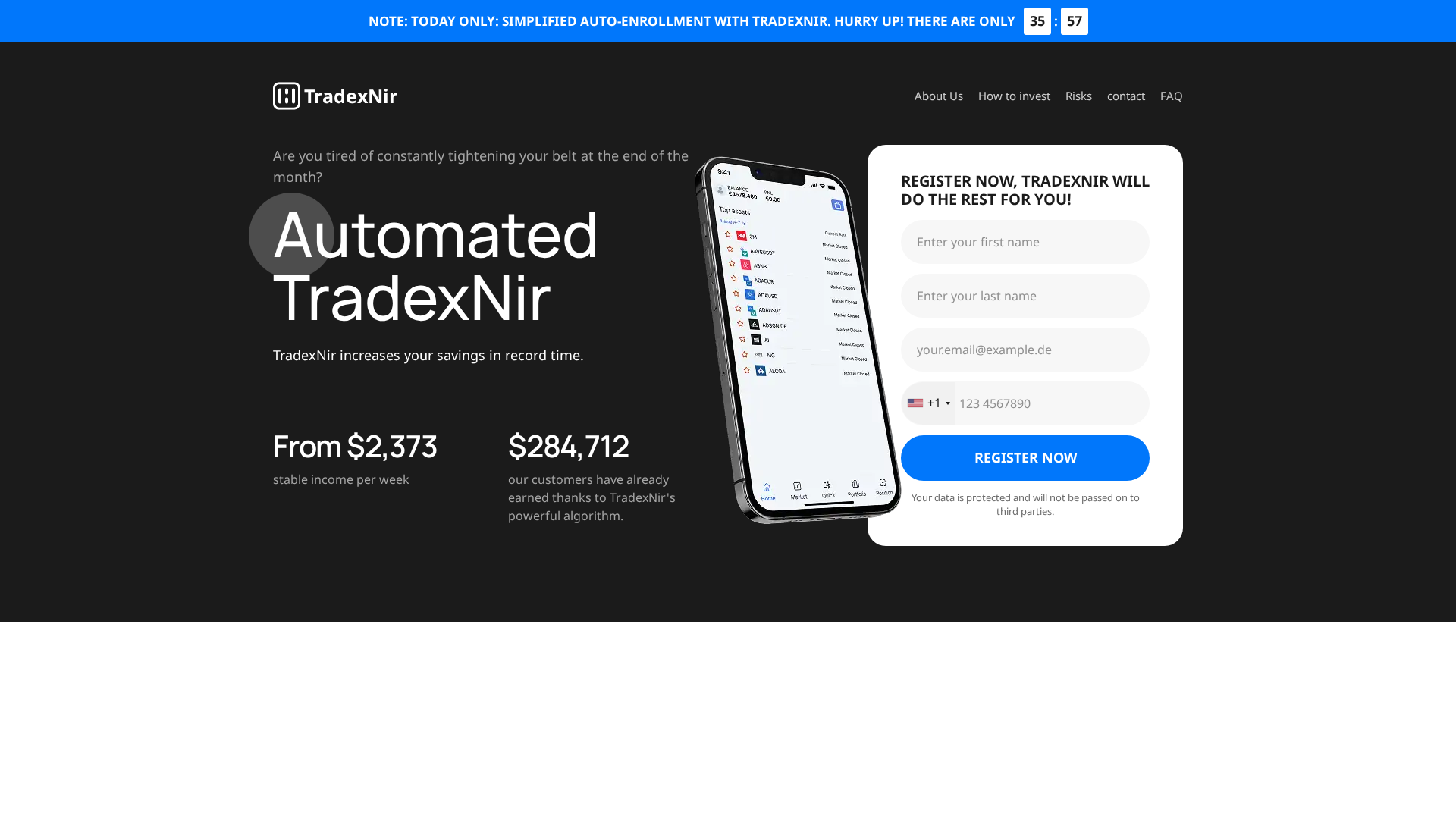 Screenshot of tradexnir.org